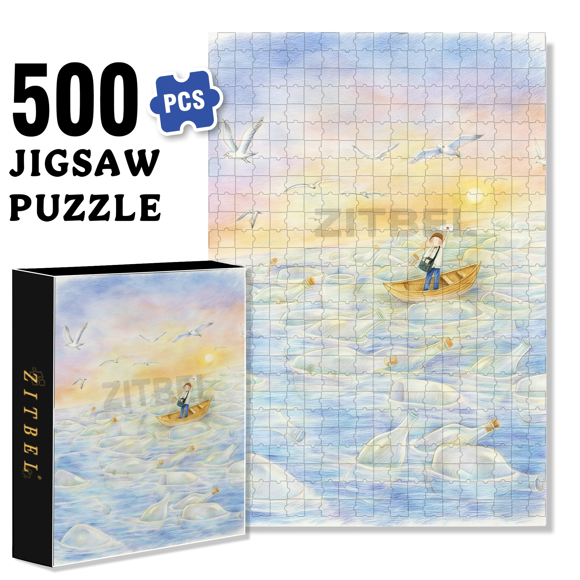 Busy Postman 500pcs/1000pcs Jigsaw Puzzle, Scratch-Resistant, Interactive Family Game & Brain-Boosting DIY Decor, Perfect for Halloween, Christmas & New Year Gifts, Family Puzzle Game