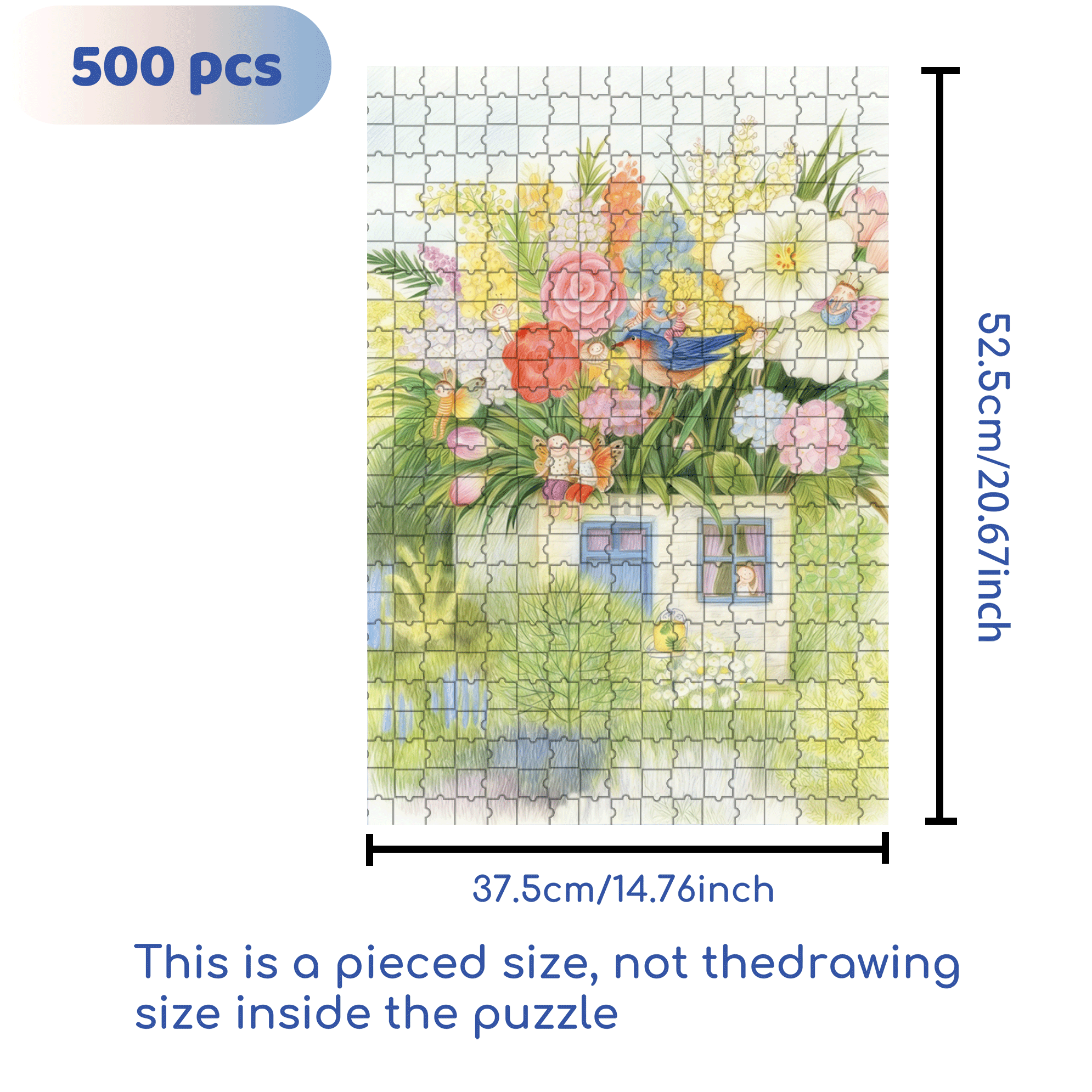 Butterfly's Home 500pcs/1000pcs Jigsaw Puzzle, Scratch-Resistant, Interactive Family Game & Brain-Boosting DIY Decor, Perfect for Halloween, Christmas & New Year Gifts, Family Puzzle Game