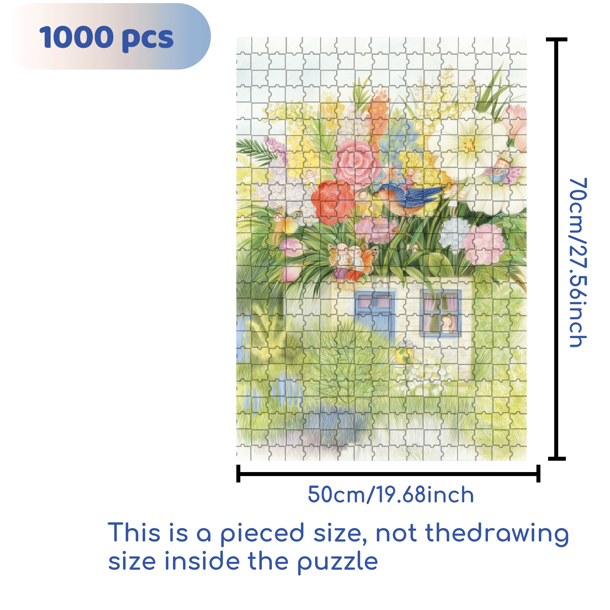 Butterfly's Home 500pcs/1000pcs Jigsaw Puzzle, Scratch-Resistant, Interactive Family Game & Brain-Boosting DIY Decor, Perfect for Halloween, Christmas & New Year Gifts, Family Puzzle Game