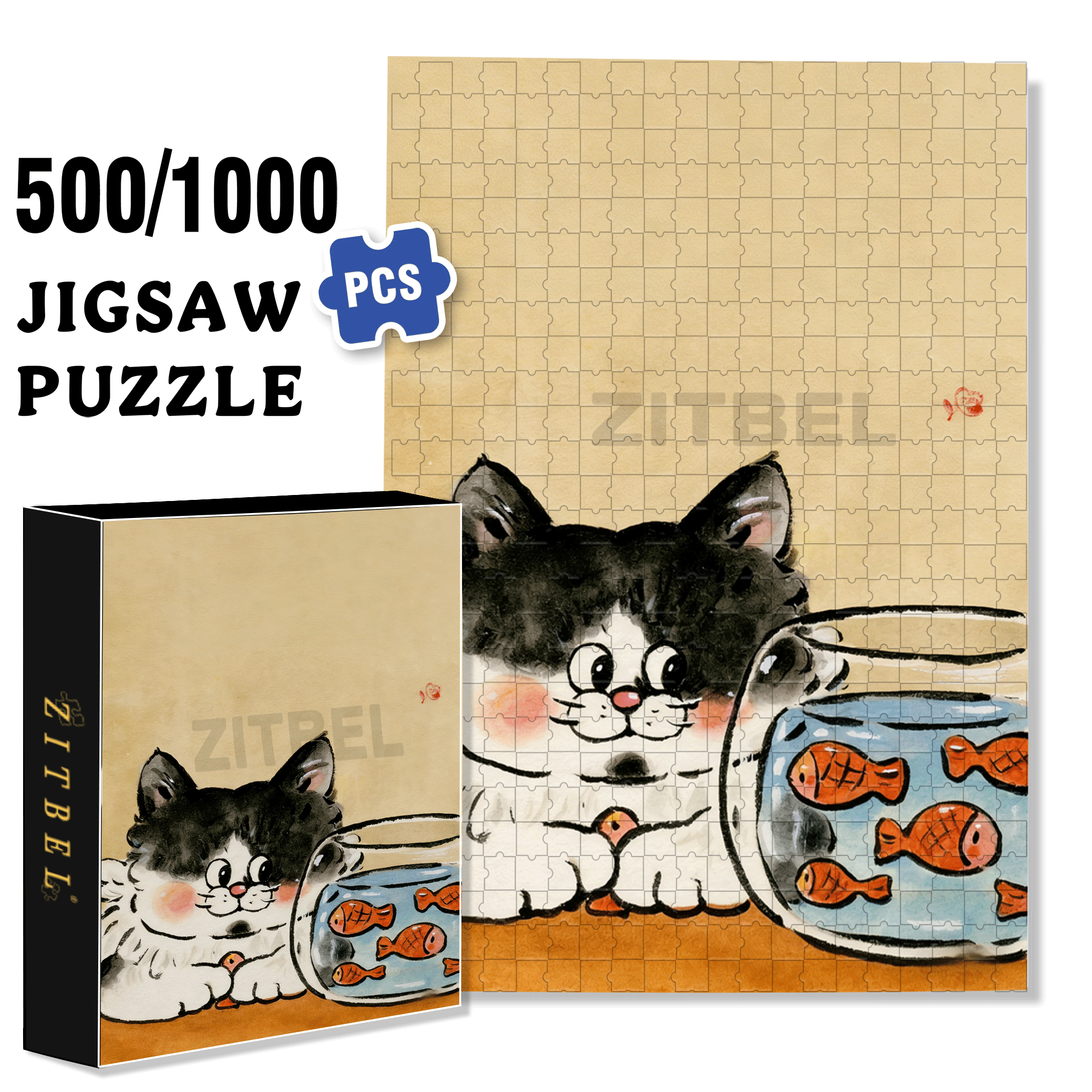 Can I Not Miss You 500pcs/1000pcs Jigsaw Puzzle, Scratch-Resistant, Interactive Family Game & Brain-Boosting DIY Decor, Perfect for Halloween, Christmas & New Year Gifts, Family Puzzle Game