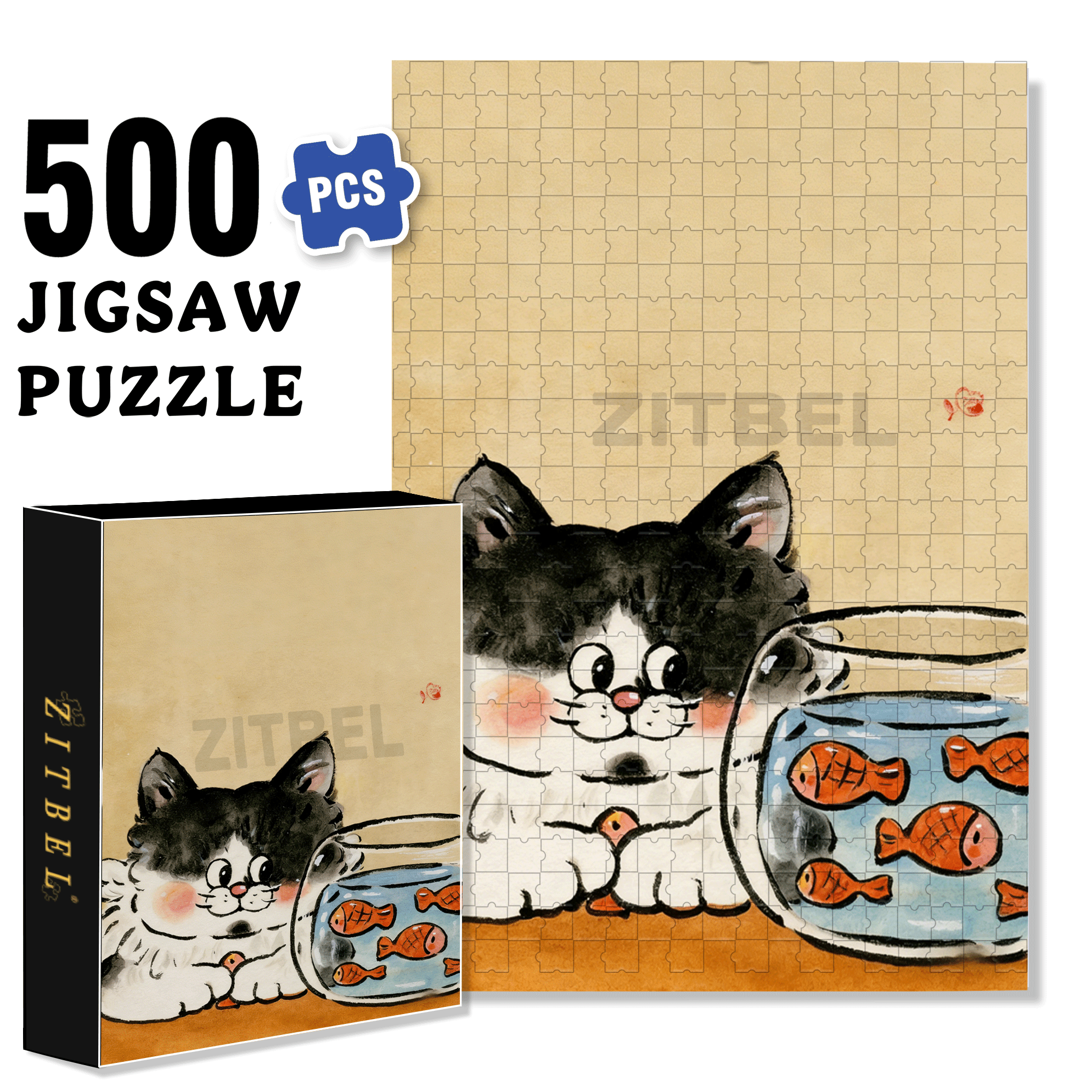 Can I Not Miss You 500pcs/1000pcs Jigsaw Puzzle, Scratch-Resistant, Interactive Family Game & Brain-Boosting DIY Decor, Perfect for Halloween, Christmas & New Year Gifts, Family Puzzle Game