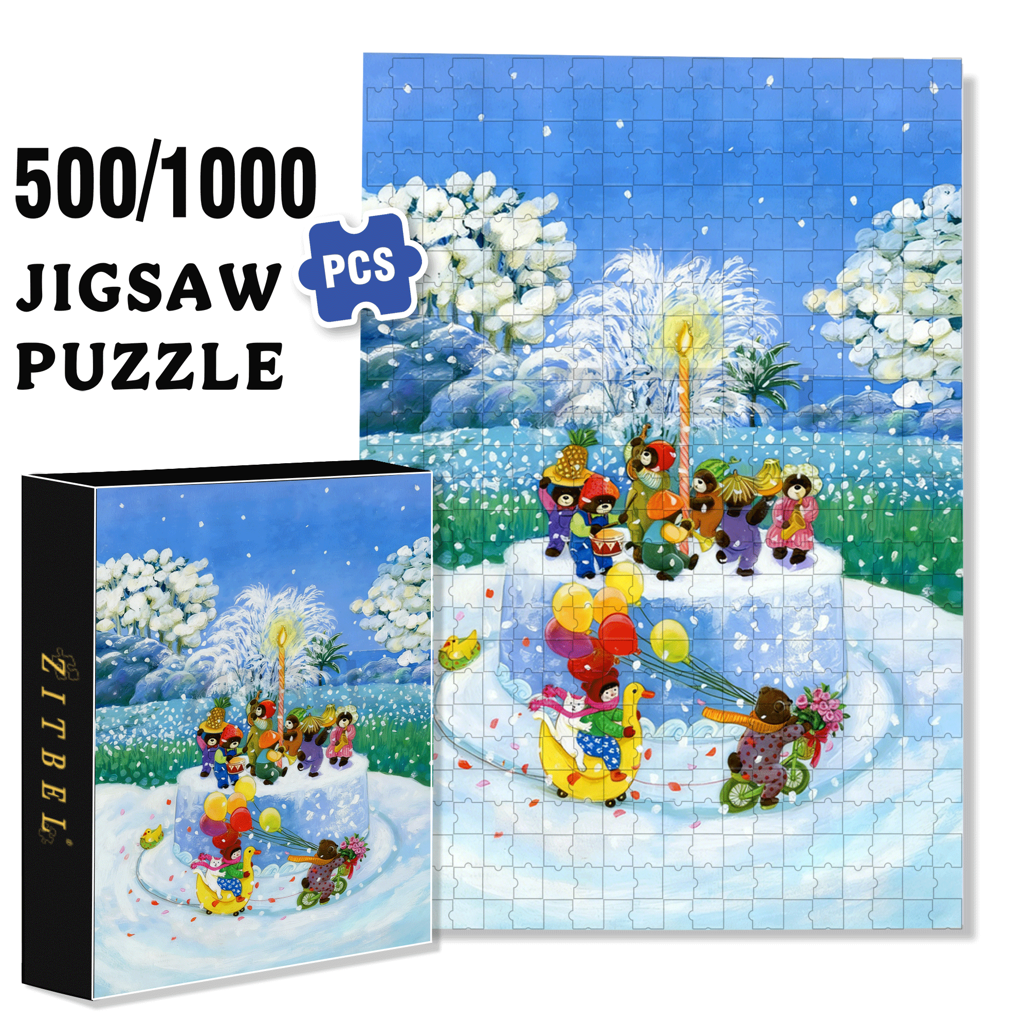 Capricorn Birthday Party 500pcs/1000pcs Jigsaw Puzzle, Scratch-Resistant, Interactive Family Game & Brain-Boosting DIY Decor, Perfect for Halloween, Christmas & New Year Gifts, Family Puzzle Game