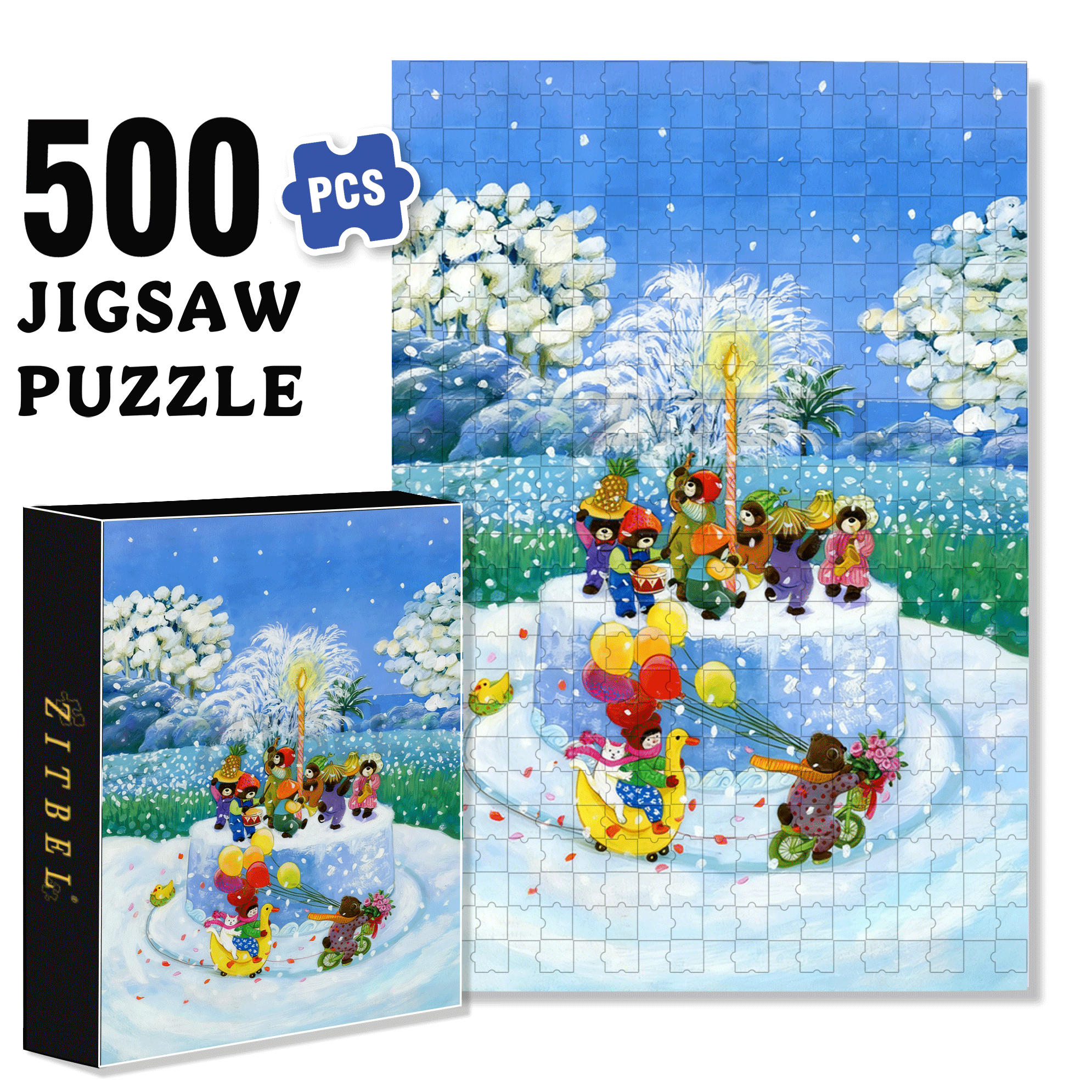 Capricorn Birthday Party 500pcs/1000pcs Jigsaw Puzzle, Scratch-Resistant, Interactive Family Game & Brain-Boosting DIY Decor, Perfect for Halloween, Christmas & New Year Gifts, Family Puzzle Game