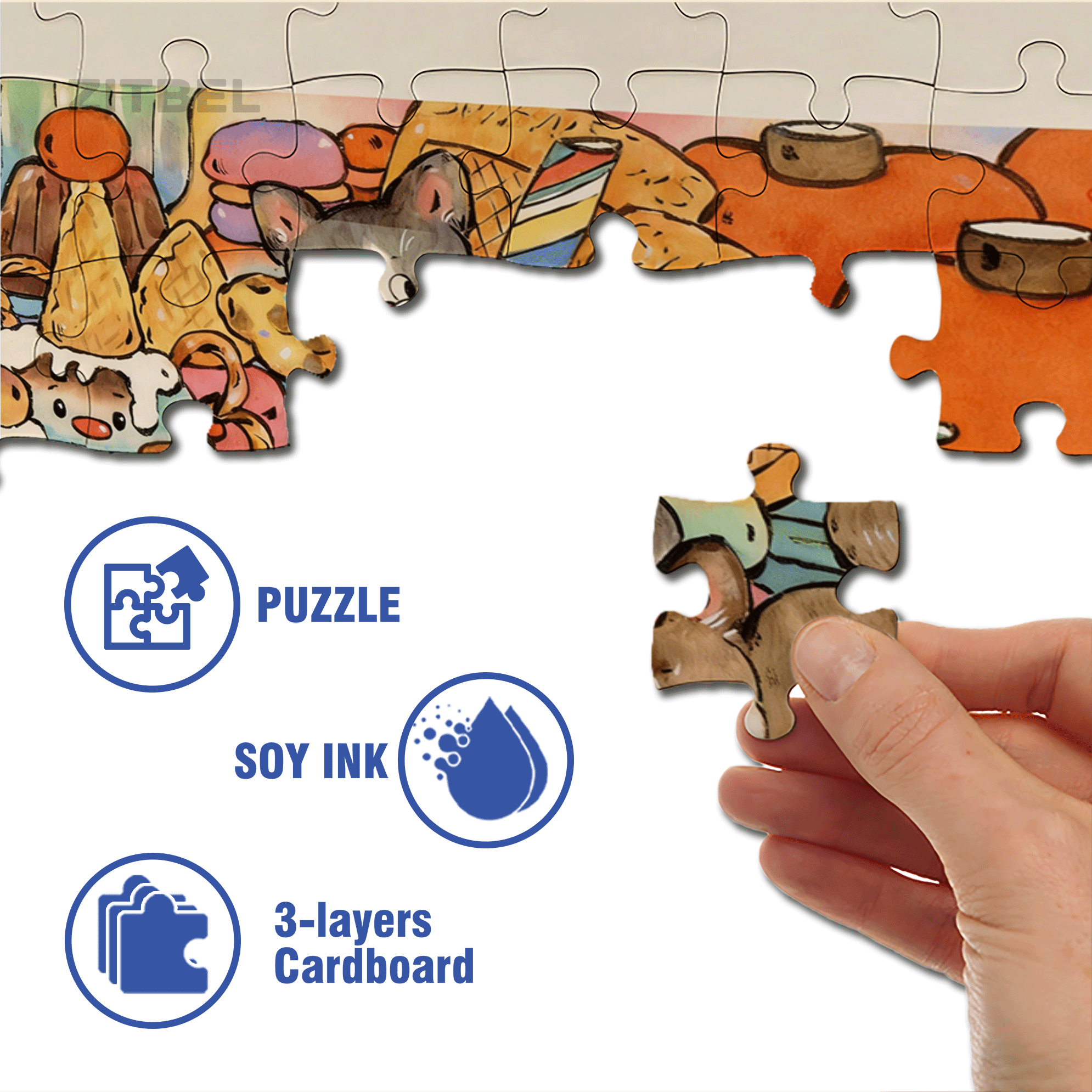 Celebrate The New Year With Excitement 500pcs/1000pcs Jigsaw Puzzle, Scratch-Resistant, Interactive Family Game & Brain-Boosting DIY Decor, Perfect for Halloween, Christmas & New Year Gifts, Family Puzzle Game