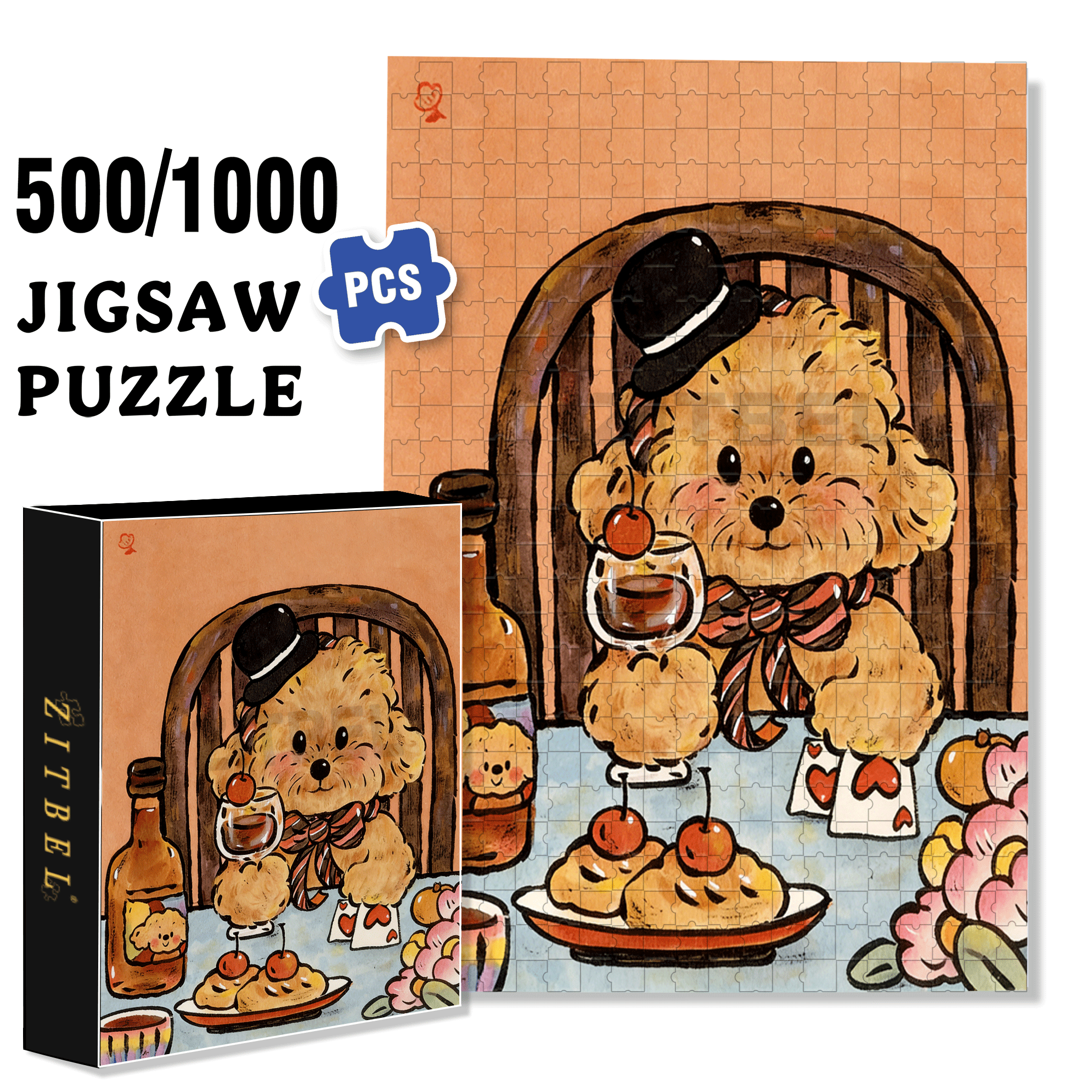 Cheers, My Beloved 500pcs/1000pcs Jigsaw Puzzle, Scratch-Resistant, Interactive Family Game & Brain-Boosting DIY Decor, Perfect for Halloween, Christmas & New Year Gifts, Family Puzzle Game