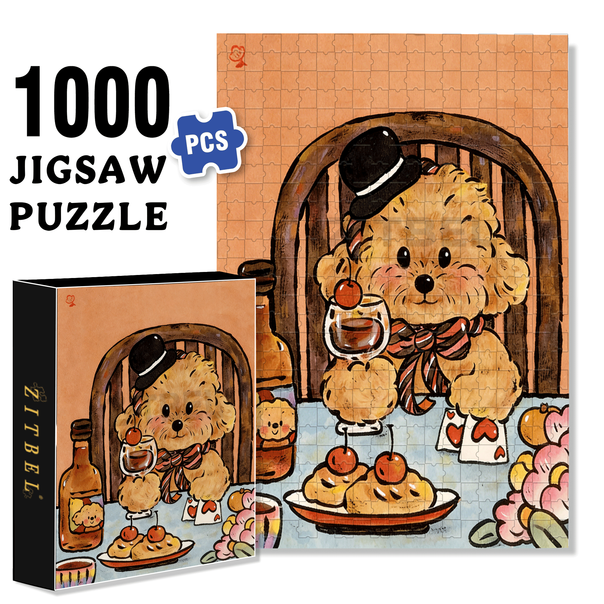 Cheers, My Beloved 500pcs/1000pcs Jigsaw Puzzle, Scratch-Resistant, Interactive Family Game & Brain-Boosting DIY Decor, Perfect for Halloween, Christmas & New Year Gifts, Family Puzzle Game