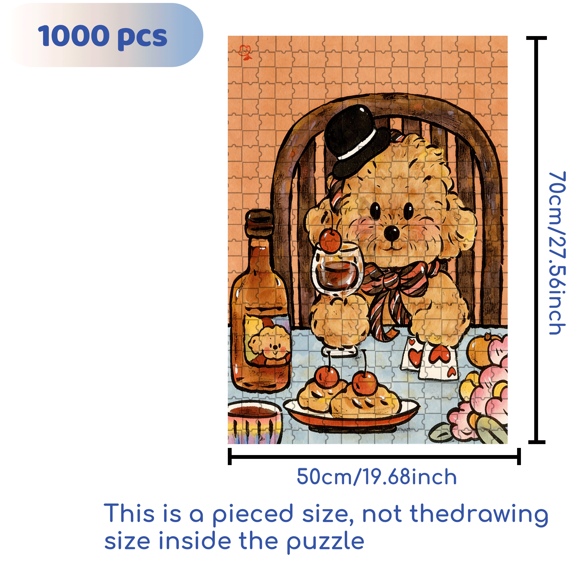 Cheers, My Beloved 500pcs/1000pcs Jigsaw Puzzle, Scratch-Resistant, Interactive Family Game & Brain-Boosting DIY Decor, Perfect for Halloween, Christmas & New Year Gifts, Family Puzzle Game