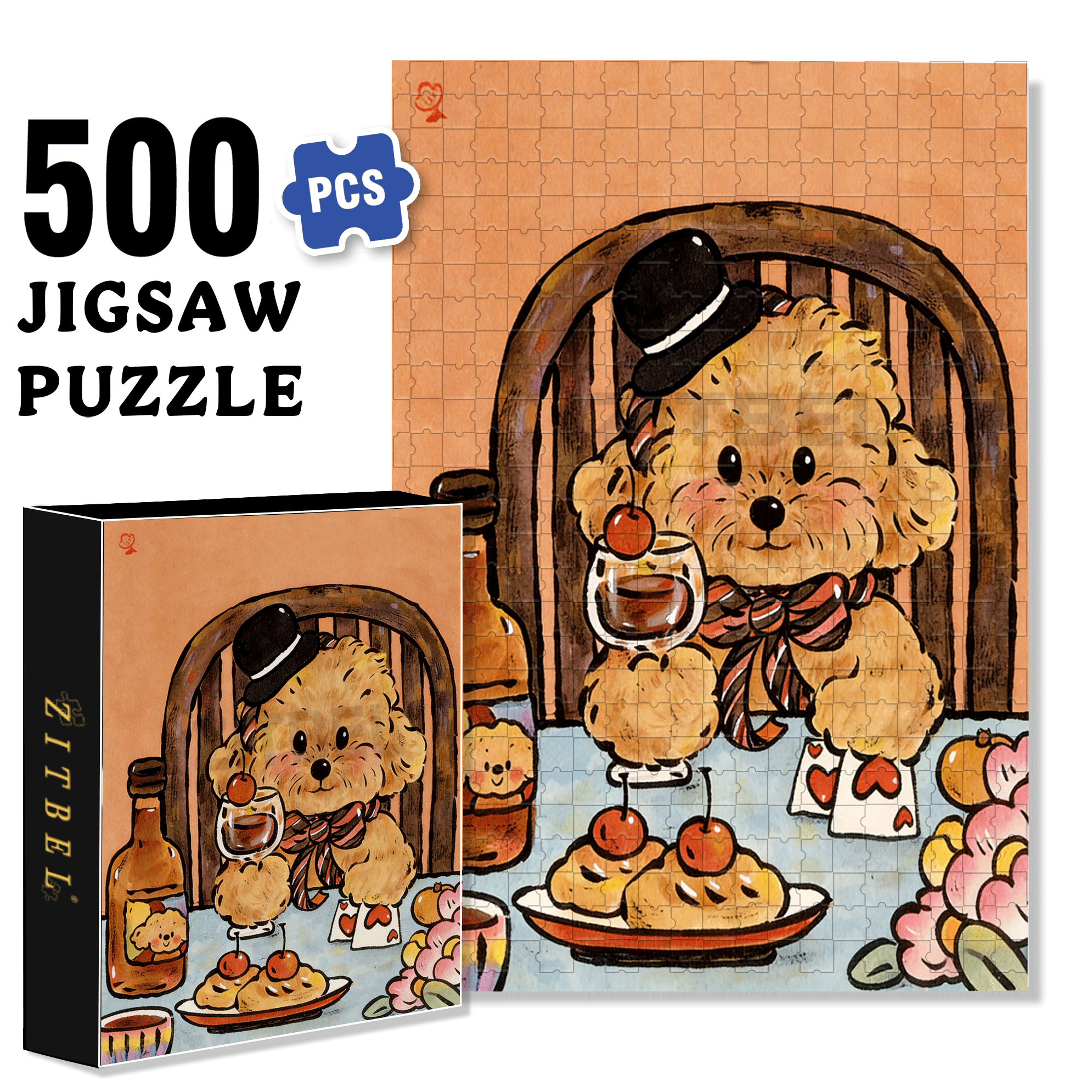 Cheers, My Beloved 500pcs/1000pcs Jigsaw Puzzle, Scratch-Resistant, Interactive Family Game & Brain-Boosting DIY Decor, Perfect for Halloween, Christmas & New Year Gifts, Family Puzzle Game
