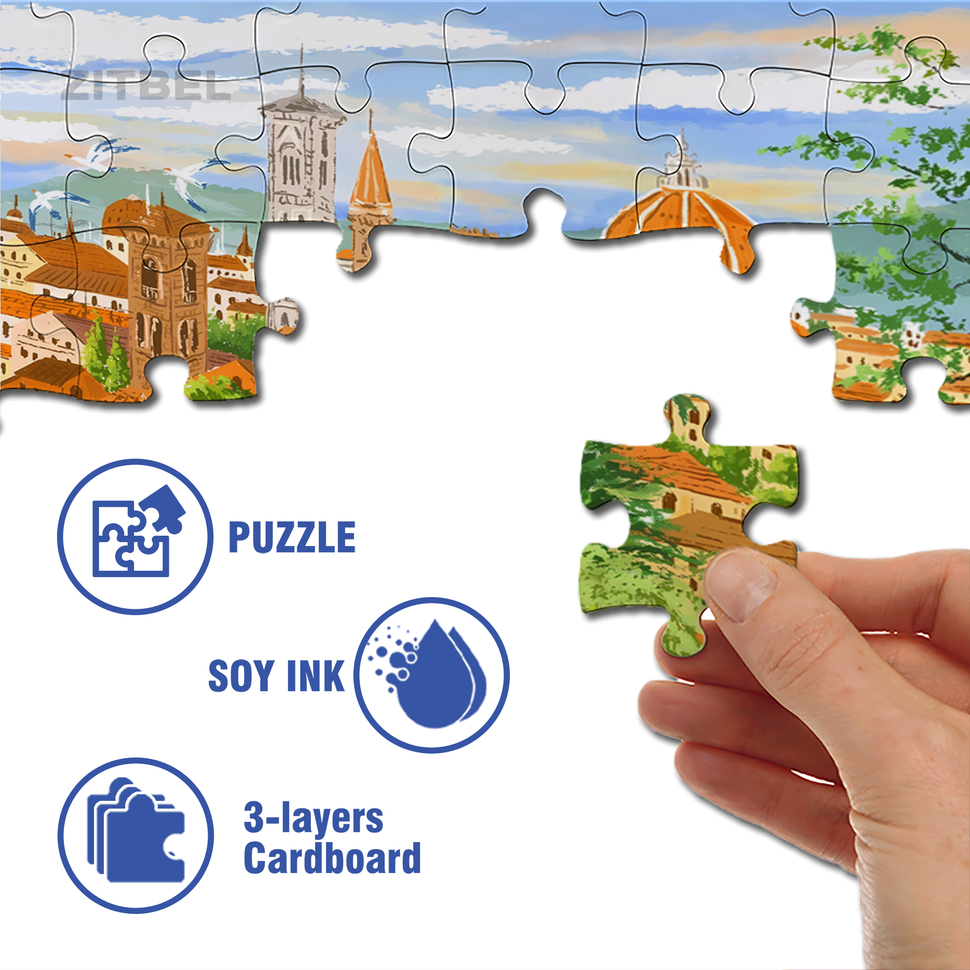 City Garden 500pcs/1000pcs Jigsaw Puzzle, Scratch-Resistant, Interactive Family Game & Brain-Boosting DIY Decor, Perfect for Halloween, Christmas & New Year Gifts, Family Puzzle Game