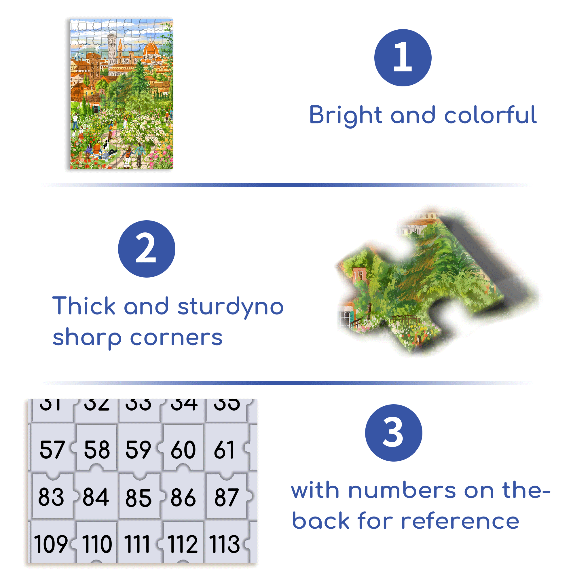 City Garden 500pcs/1000pcs Jigsaw Puzzle, Scratch-Resistant, Interactive Family Game & Brain-Boosting DIY Decor, Perfect for Halloween, Christmas & New Year Gifts, Family Puzzle Game
