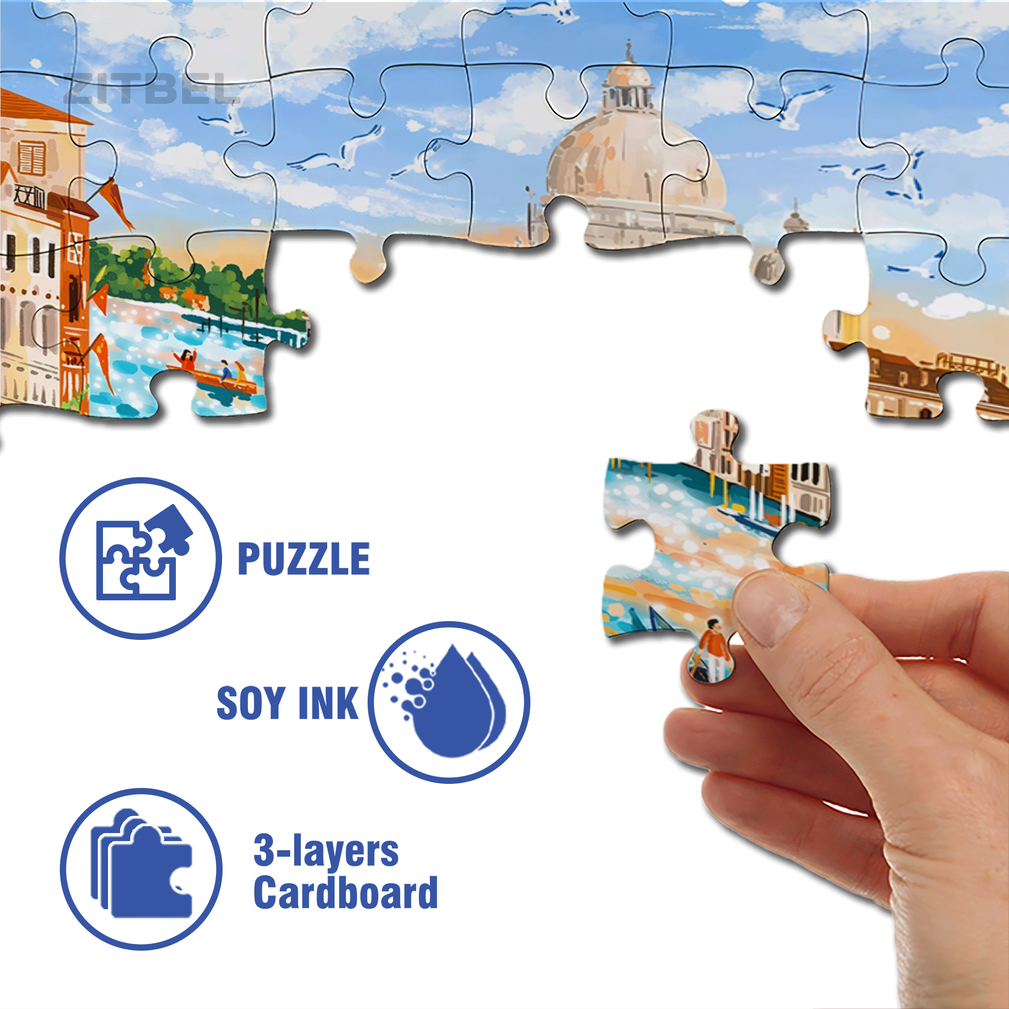 City of Music 500pcs/1000pcs Jigsaw Puzzle, Scratch-Resistant, Interactive Family Game & Brain-Boosting DIY Decor, Perfect for Halloween, Christmas & New Year Gifts, Family Puzzle Game