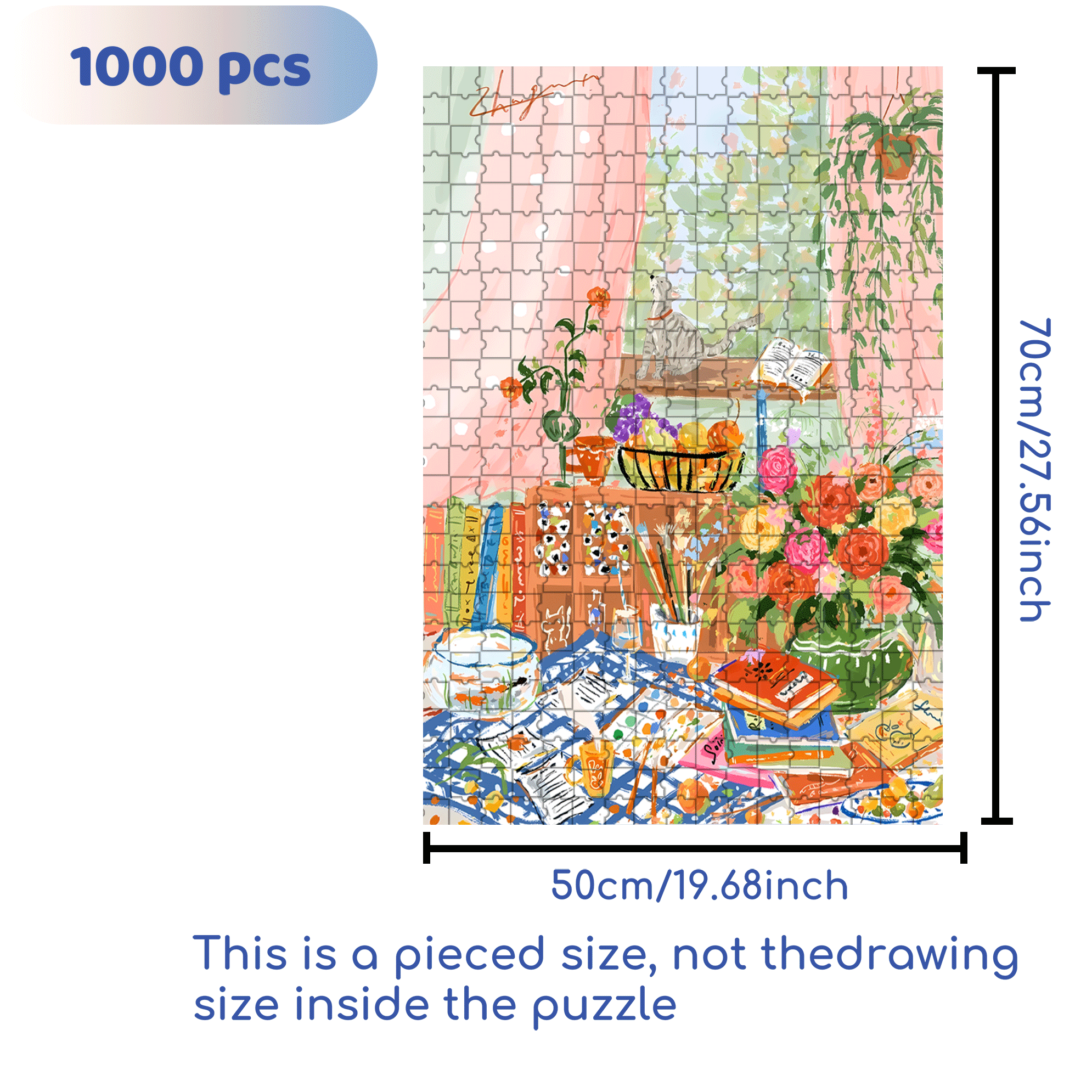 Close To The Gentle Spring Sunshine 500pcs/1000pcs Jigsaw Puzzle, Scratch-Resistant, Interactive Family Game & Brain-Boosting DIY Decor, Perfect for Halloween, Christmas & New Year Gifts, Family Puzzle Game