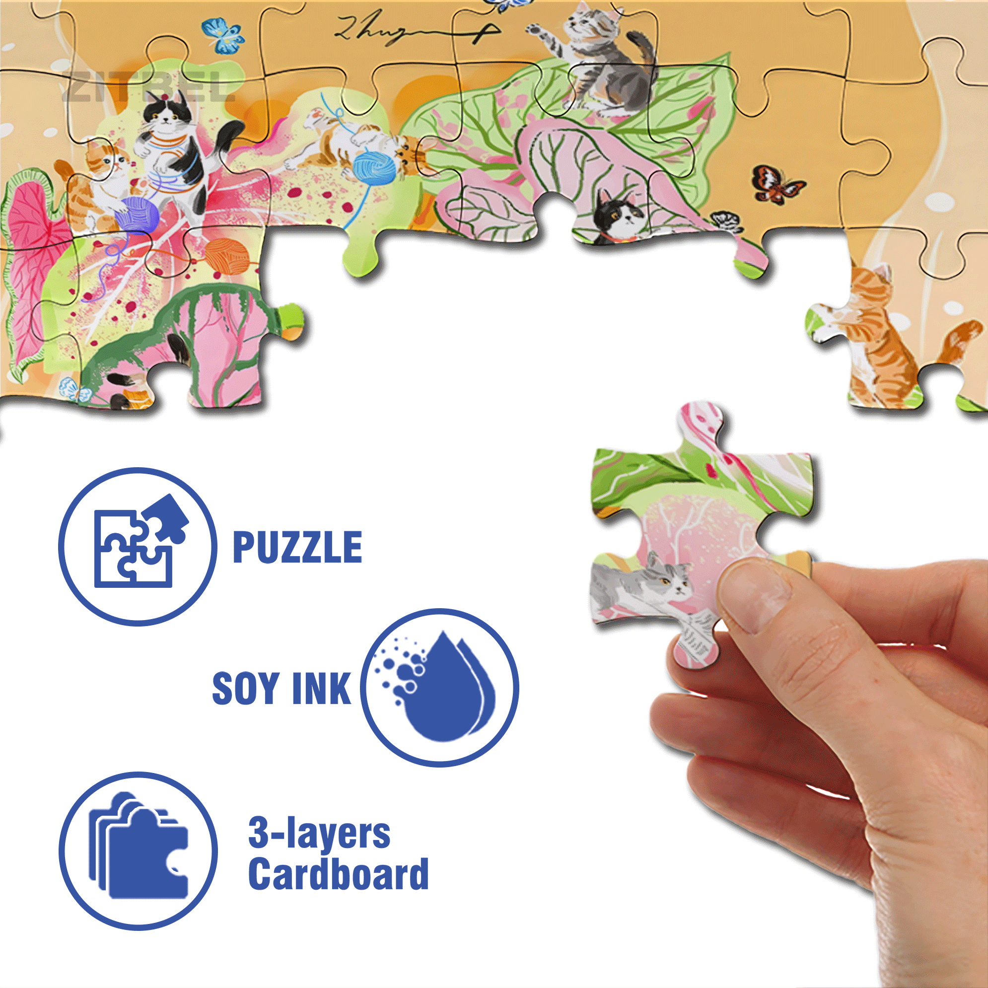 Coleus 500pcs/1000pcs Jigsaw Puzzle, Scratch-Resistant, Interactive Family Game & Brain-Boosting DIY Decor, Perfect for Halloween, Christmas & New Year Gifts, Family Puzzle Game