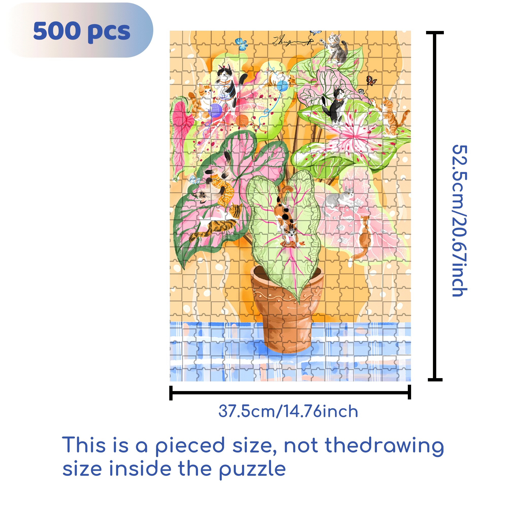 Coleus 500pcs/1000pcs Jigsaw Puzzle, Scratch-Resistant, Interactive Family Game & Brain-Boosting DIY Decor, Perfect for Halloween, Christmas & New Year Gifts, Family Puzzle Game