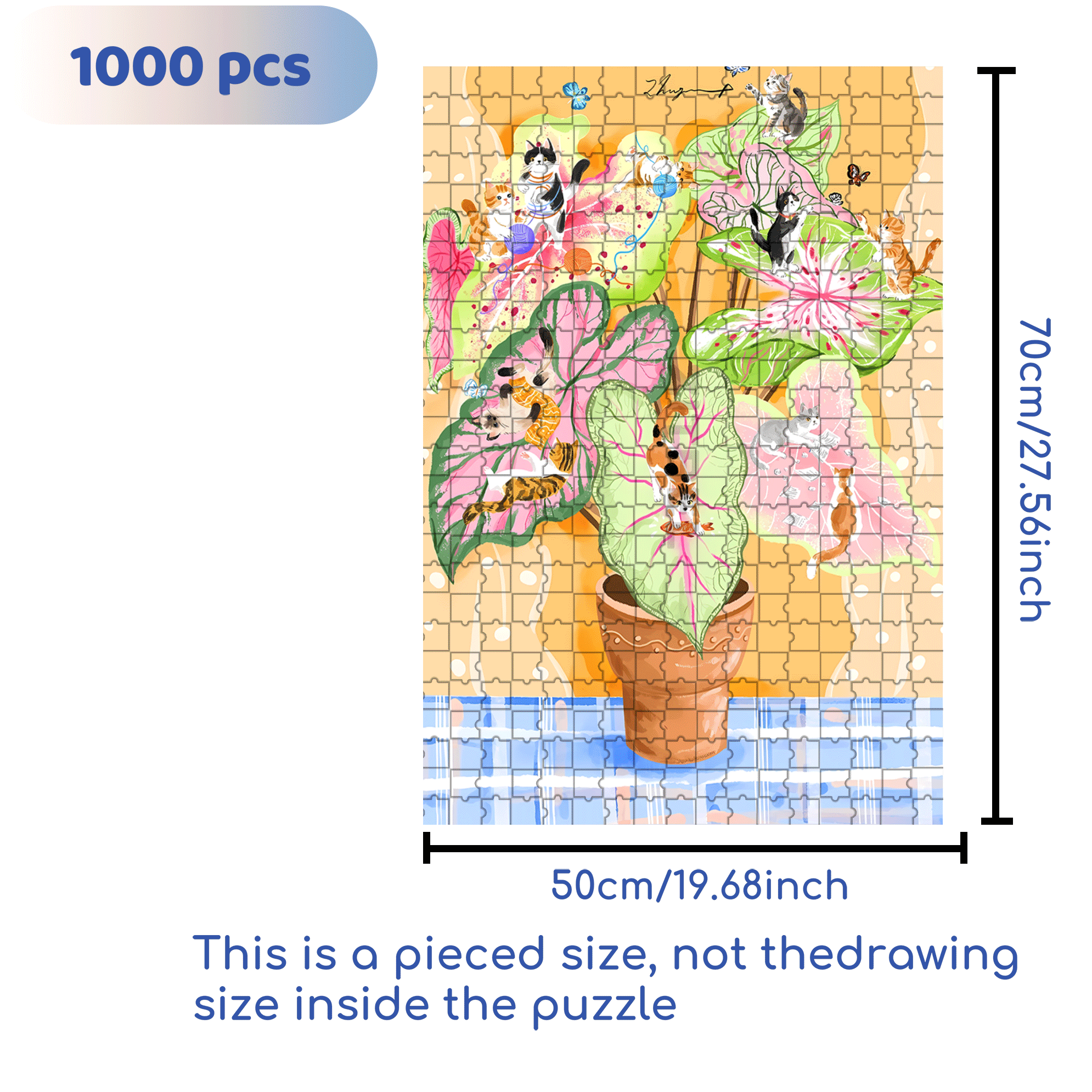 Coleus 500pcs/1000pcs Jigsaw Puzzle, Scratch-Resistant, Interactive Family Game & Brain-Boosting DIY Decor, Perfect for Halloween, Christmas & New Year Gifts, Family Puzzle Game