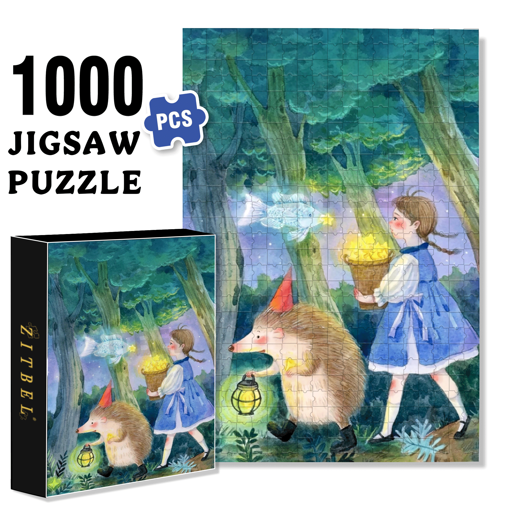 Collect Stars 500pcs/1000pcs Jigsaw Puzzle, Scratch-Resistant, Interactive Family Game & Brain-Boosting DIY Decor, Perfect for Halloween, Christmas & New Year Gifts, Family Puzzle Game