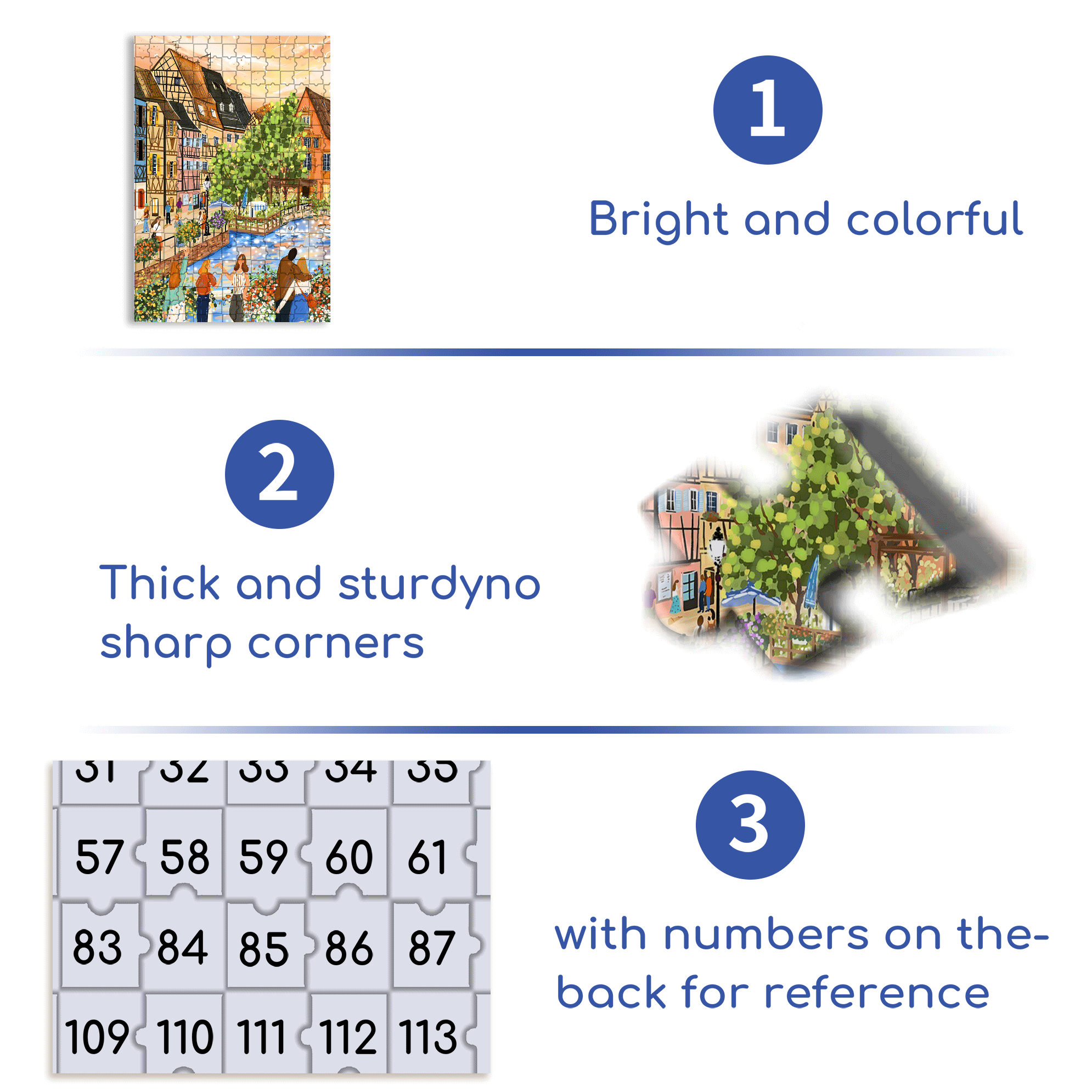 Colmar Town 500pcs/1000pcs Jigsaw Puzzle, Scratch-Resistant, Interactive Family Game & Brain-Boosting DIY Decor, Perfect for Halloween, Christmas & New Year Gifts, Family Puzzle Game