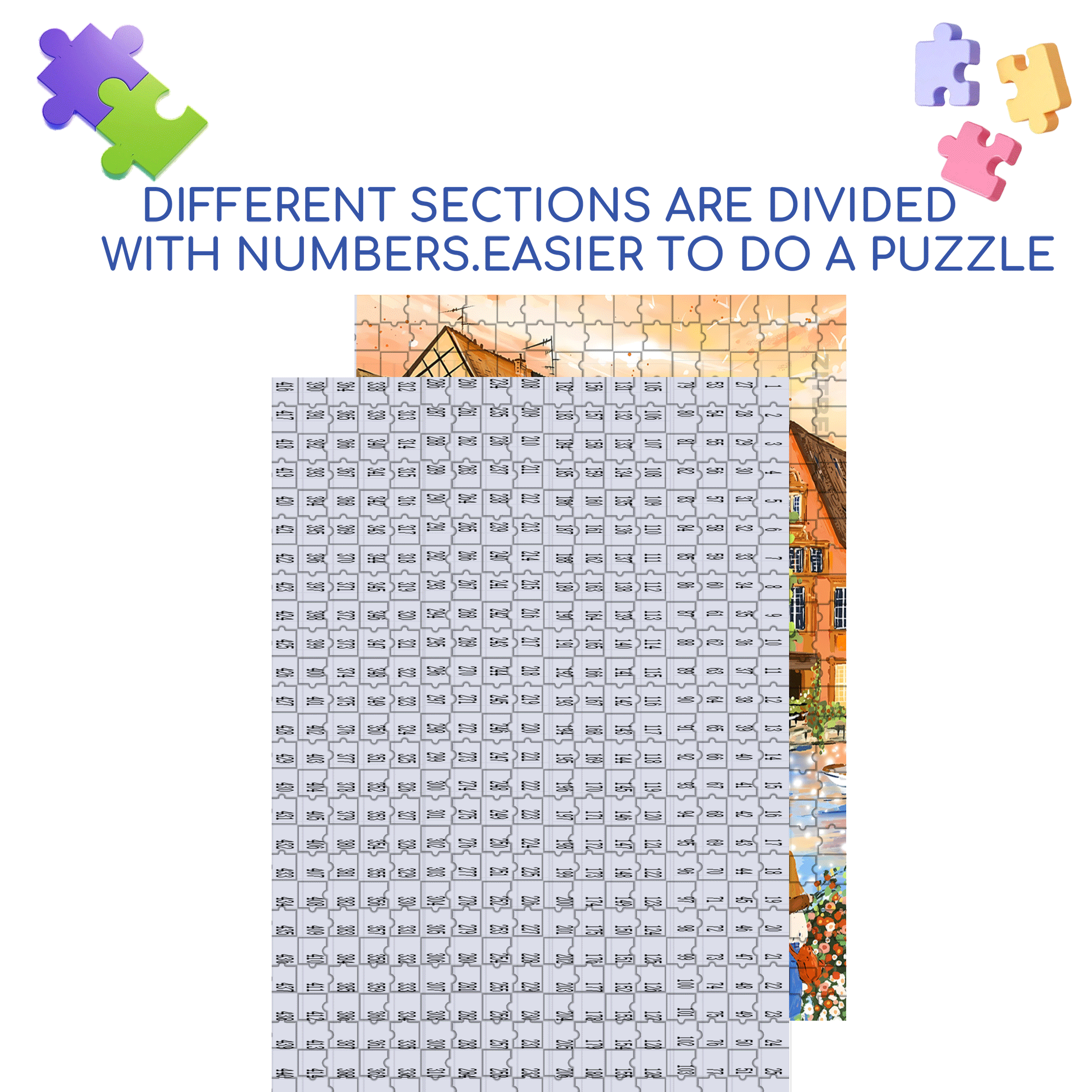 Colmar Town 500pcs/1000pcs Jigsaw Puzzle, Scratch-Resistant, Interactive Family Game & Brain-Boosting DIY Decor, Perfect for Halloween, Christmas & New Year Gifts, Family Puzzle Game