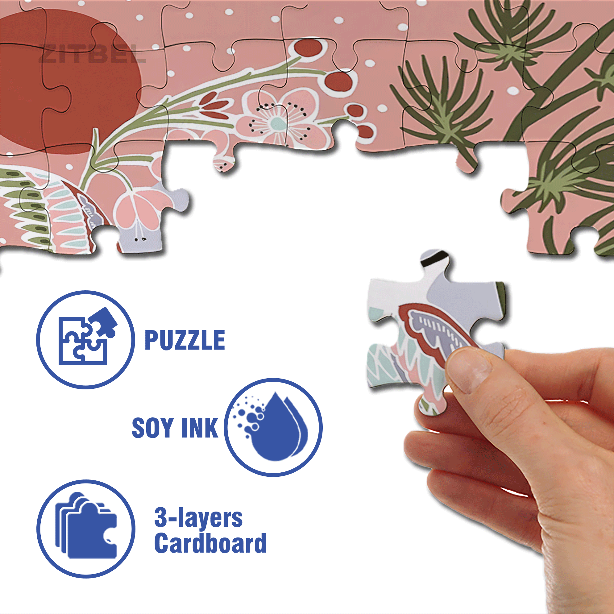 Cranes Facing The Rising Sun 500pcs/1000pcs Jigsaw Puzzle, Scratch-Resistant, Interactive Family Game & Brain-Boosting DIY Decor, Perfect for Halloween, Christmas & New Year Gifts, Family Puzzle Game