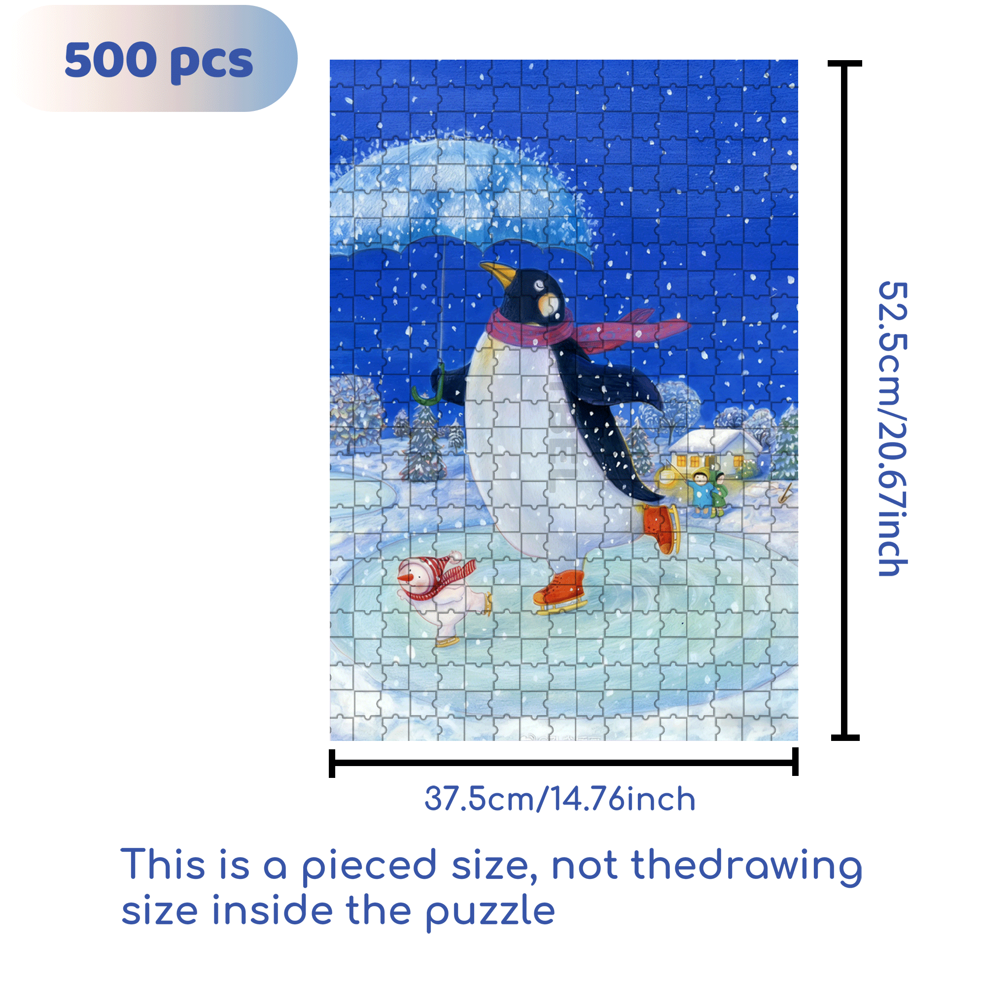 Dance of Snow 500pcs/1000pcs Jigsaw Puzzle, Scratch-Resistant, Interactive Family Game & Brain-Boosting DIY Decor, Perfect for Halloween, Christmas & New Year Gifts, Family Puzzle Game