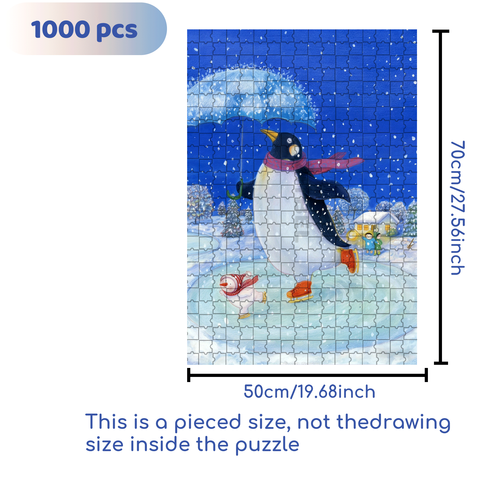 Dance of Snow 500pcs/1000pcs Jigsaw Puzzle, Scratch-Resistant, Interactive Family Game & Brain-Boosting DIY Decor, Perfect for Halloween, Christmas & New Year Gifts, Family Puzzle Game