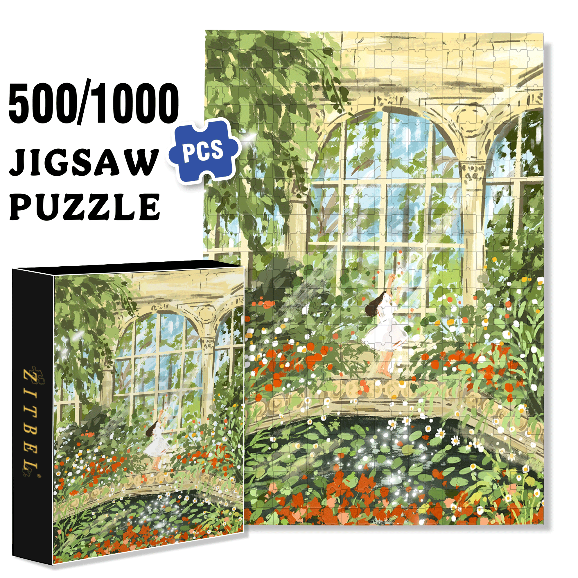 Dancing With The Sunshine 500pcs/1000pcs Jigsaw Puzzle, Scratch-Resistant, Interactive Family Game & Brain-Boosting DIY Decor, Perfect for Halloween, Christmas & New Year Gifts, Family Puzzle Game