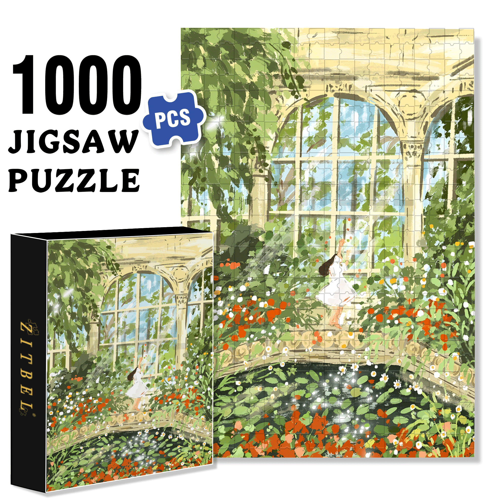 Dancing With The Sunshine 500pcs/1000pcs Jigsaw Puzzle, Scratch-Resistant, Interactive Family Game & Brain-Boosting DIY Decor, Perfect for Halloween, Christmas & New Year Gifts, Family Puzzle Game