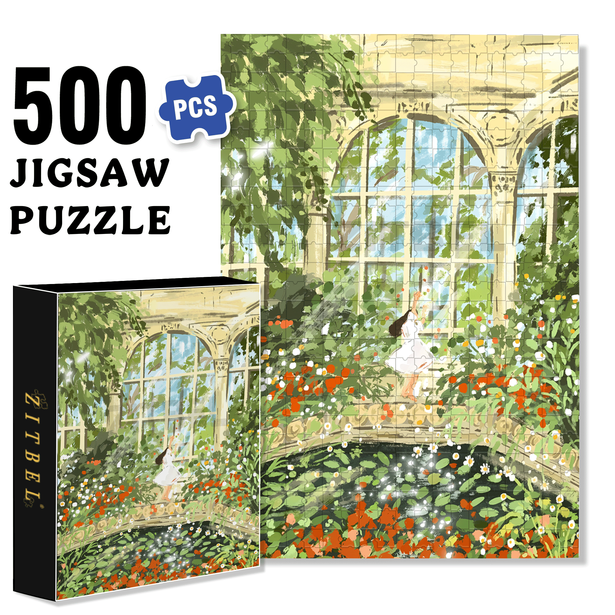 Dancing With The Sunshine 500pcs/1000pcs Jigsaw Puzzle, Scratch-Resistant, Interactive Family Game & Brain-Boosting DIY Decor, Perfect for Halloween, Christmas & New Year Gifts, Family Puzzle Game