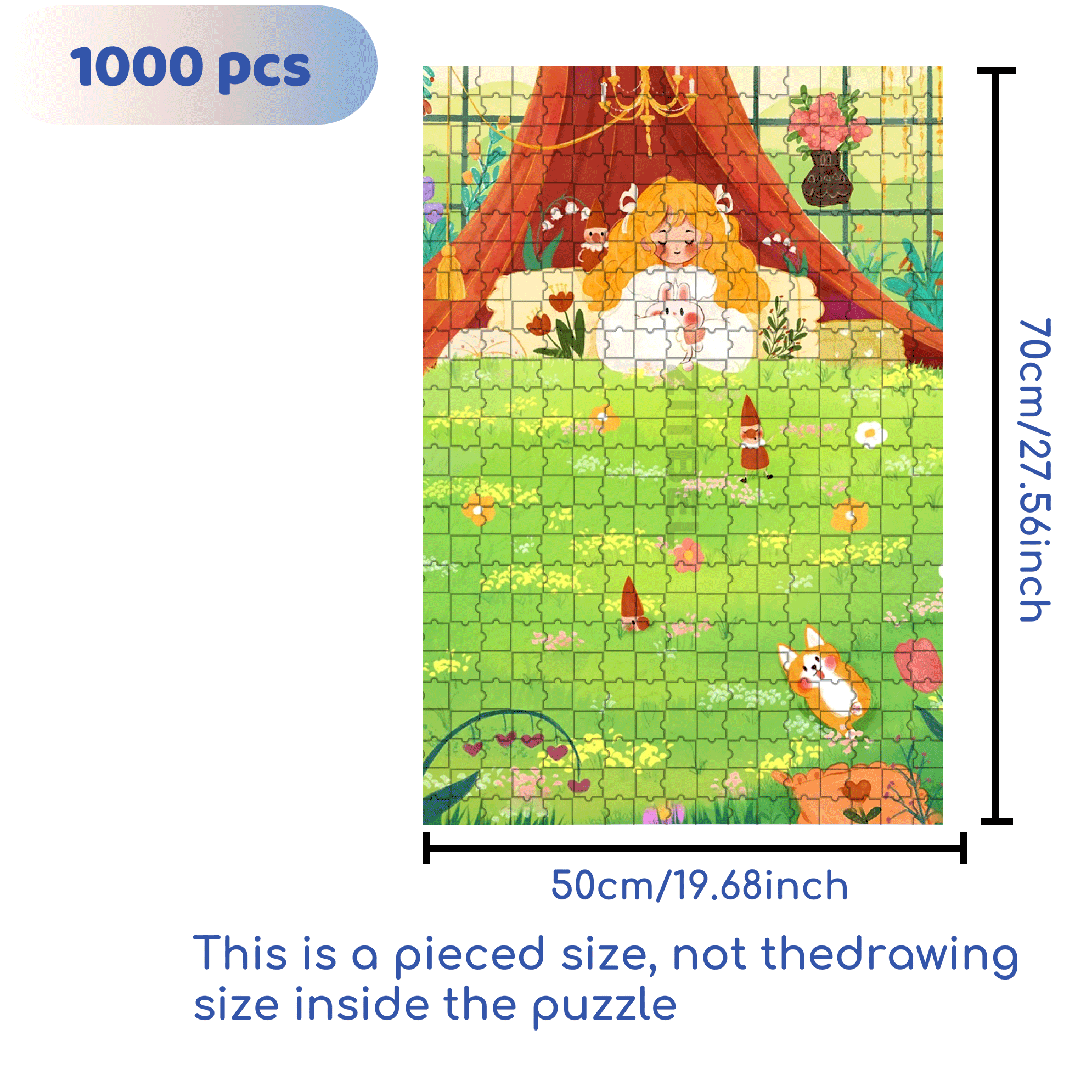 Dream Flower House 500pcs/1000pcs Jigsaw Puzzle, Scratch-Resistant, Interactive Family Game & Brain-Boosting DIY Decor, Perfect for Halloween, Christmas & New Year Gifts, Family Puzzle Game