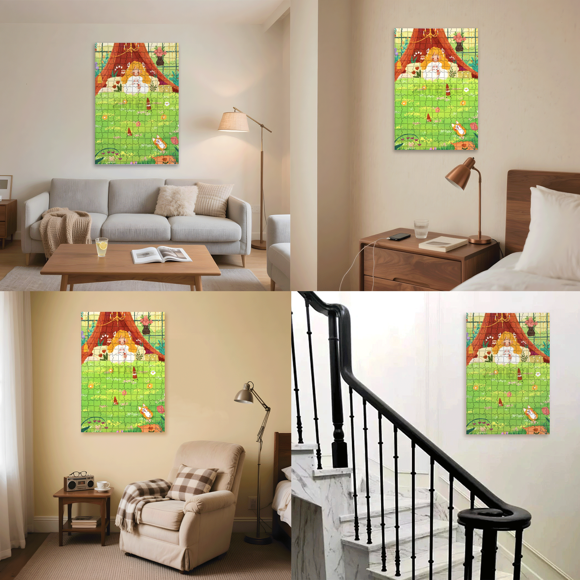Dream Flower House 500pcs/1000pcs Jigsaw Puzzle, Scratch-Resistant, Interactive Family Game & Brain-Boosting DIY Decor, Perfect for Halloween, Christmas & New Year Gifts, Family Puzzle Game