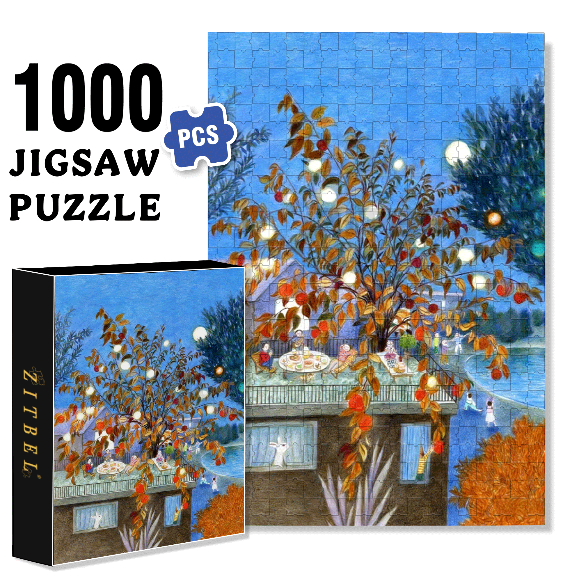 During Festive Occasions 500pcs/1000pcs Jigsaw Puzzle, Scratch-Resistant, Interactive Family Game & Brain-Boosting DIY Decor, Perfect for Halloween, Christmas & New Year Gifts, Family Puzzle Game