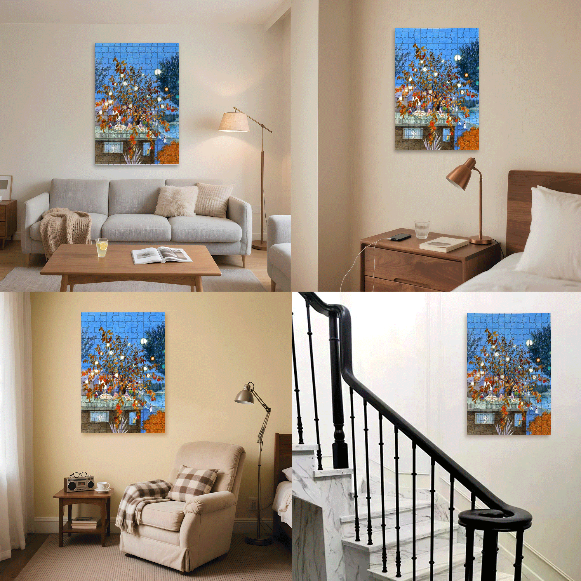 During Festive Occasions 500pcs/1000pcs Jigsaw Puzzle, Scratch-Resistant, Interactive Family Game & Brain-Boosting DIY Decor, Perfect for Halloween, Christmas & New Year Gifts, Family Puzzle Game