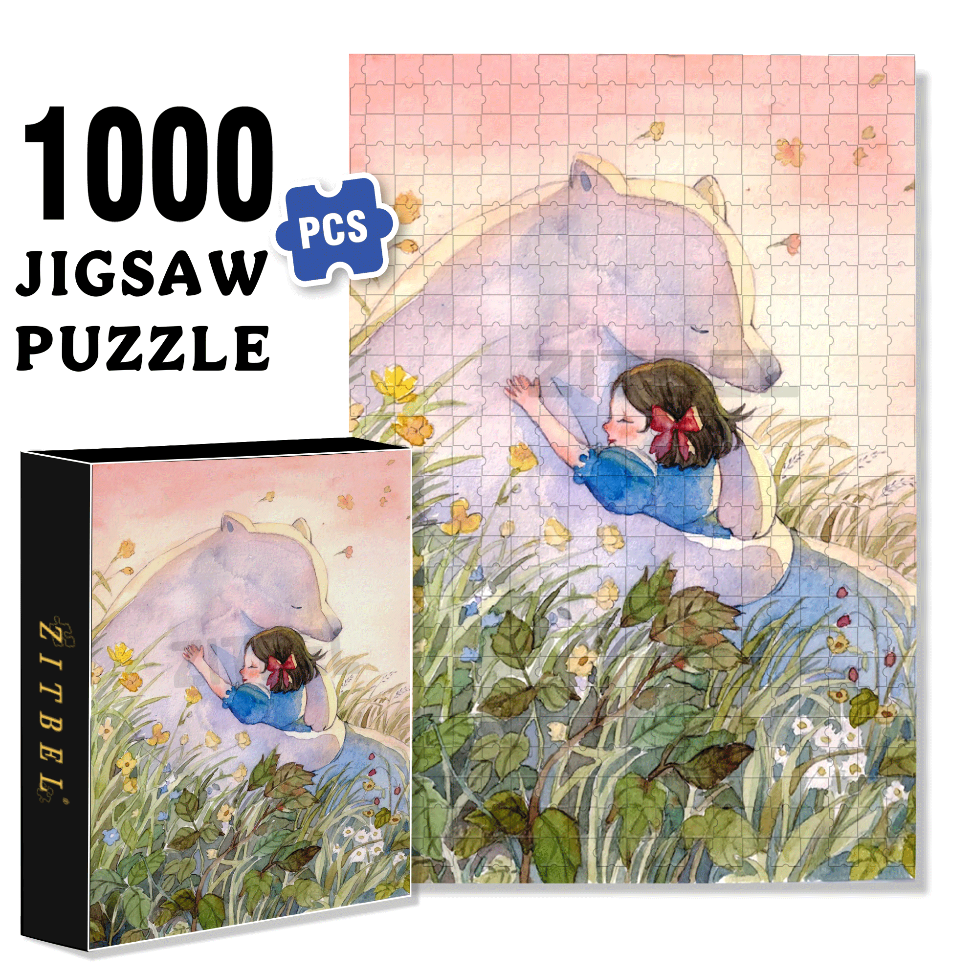 Embrace and Healing 500pcs/1000pcs Jigsaw Puzzle, Scratch-Resistant, Interactive Family Game & Brain-Boosting DIY Decor, Perfect for Halloween, Christmas & New Year Gifts, Family Puzzle Game