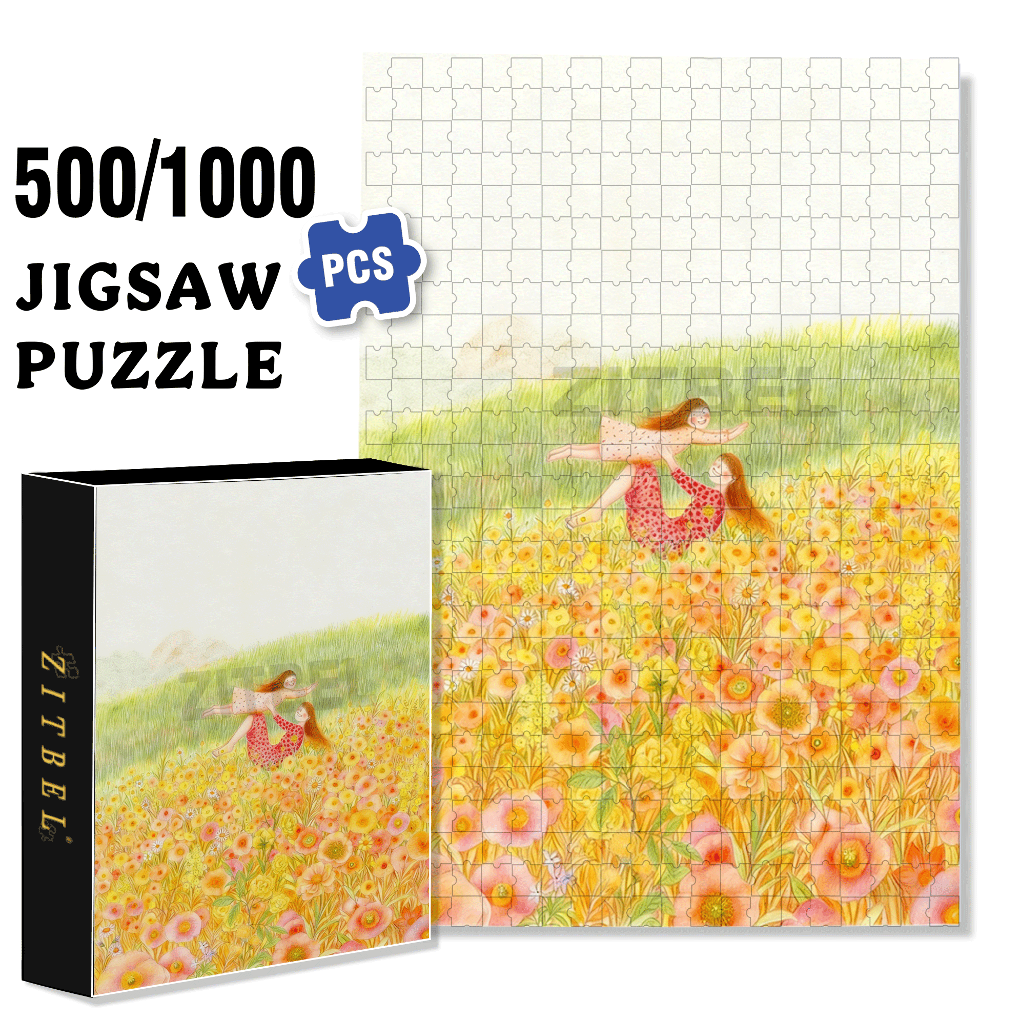 Enjoy A Little Time 500pcs/1000pcs Jigsaw Puzzle, Scratch-Resistant, Interactive Family Game & Brain-Boosting DIY Decor, Perfect for Halloween, Christmas & New Year Gifts, Family Puzzle Game