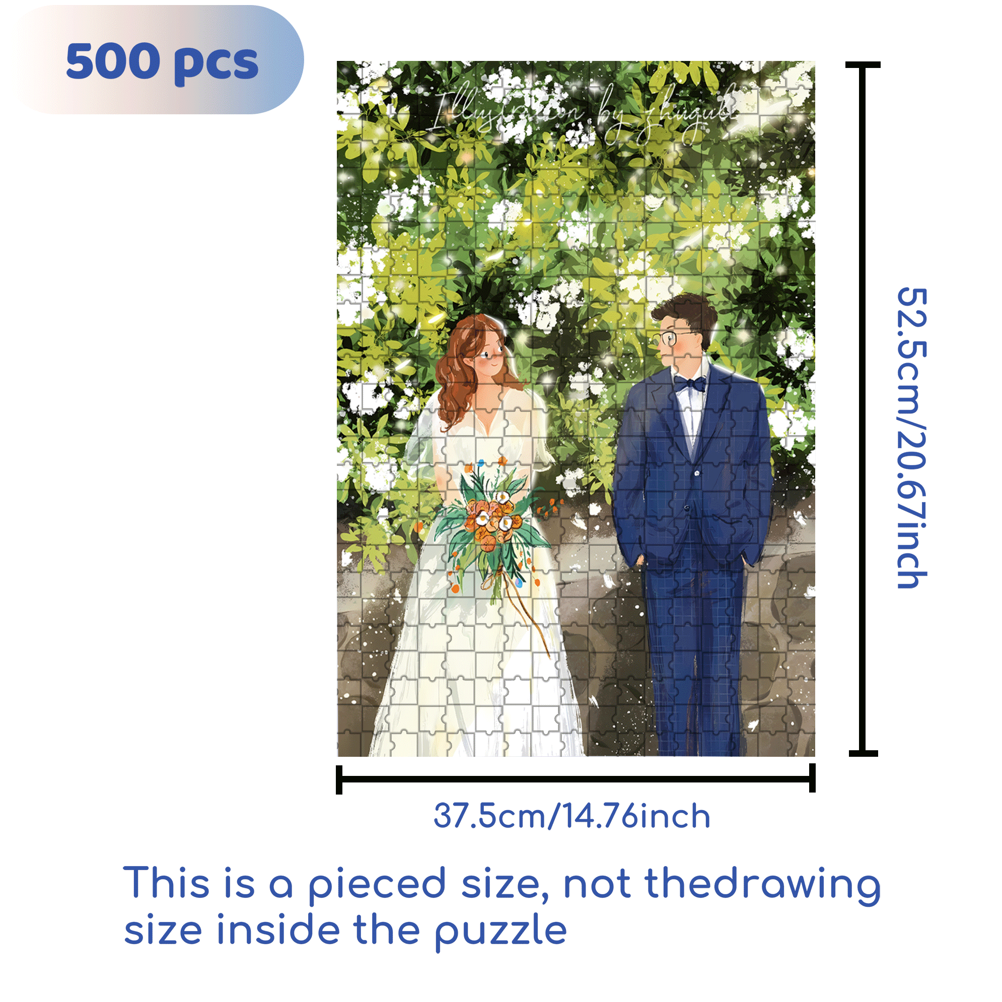 Exchanging Affectionate Glances 500pcs/1000pcs Jigsaw Puzzle, Scratch-Resistant, Interactive Family Game & Brain-Boosting DIY Decor, Perfect for Halloween, Christmas & New Year Gifts, Family Puzzle Game