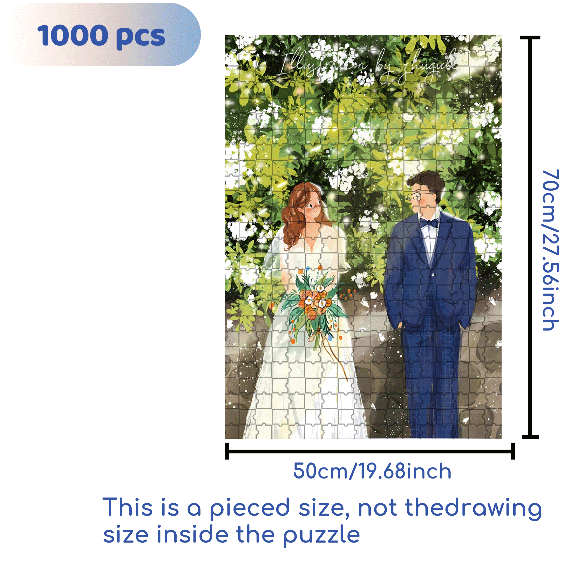 Exchanging Affectionate Glances 500pcs/1000pcs Jigsaw Puzzle, Scratch-Resistant, Interactive Family Game & Brain-Boosting DIY Decor, Perfect for Halloween, Christmas & New Year Gifts, Family Puzzle Game