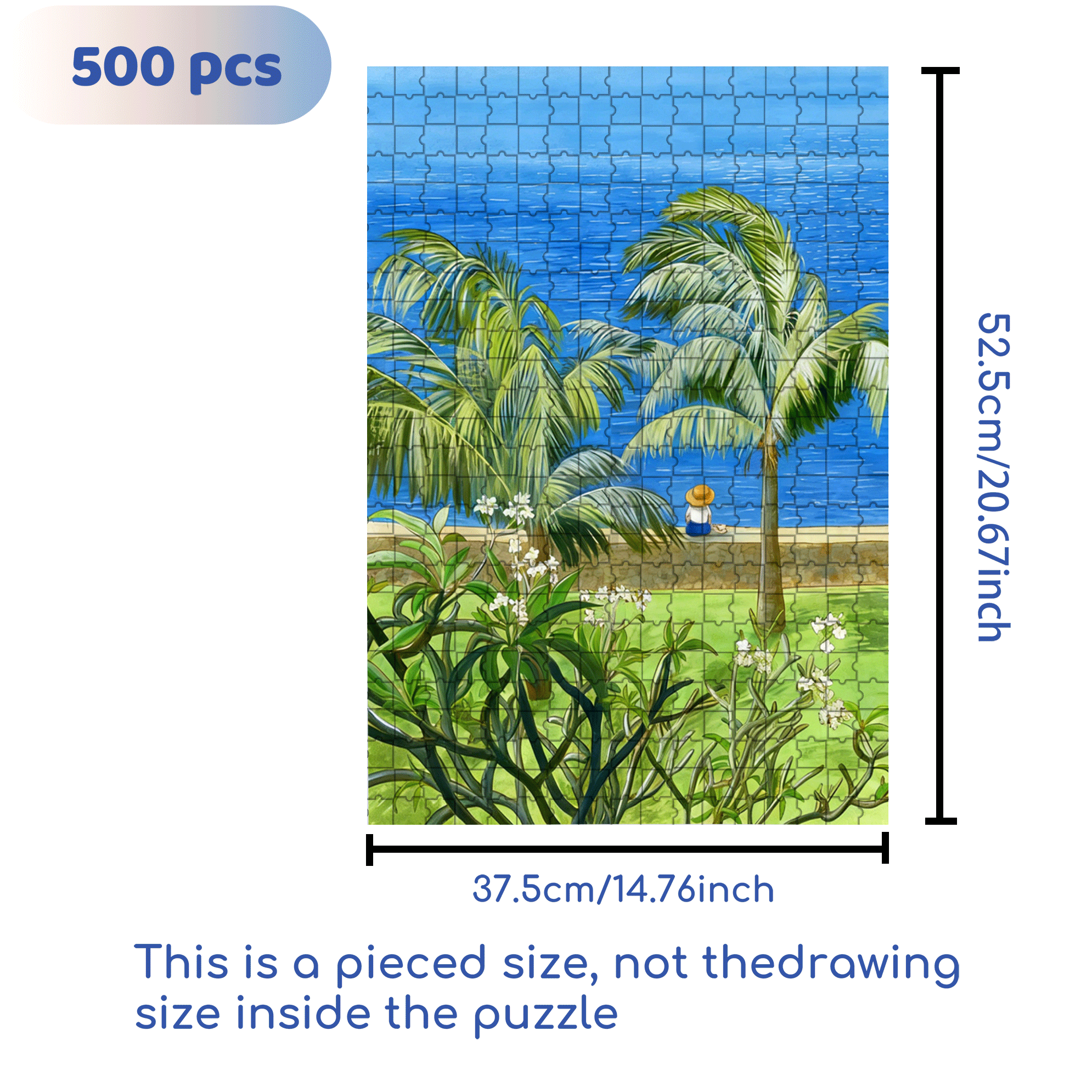 Facing The Sea 500pcs/1000pcs Jigsaw Puzzle, Scratch-Resistant, Interactive Family Game & Brain-Boosting DIY Decor, Perfect for Halloween, Christmas & New Year Gifts, Family Puzzle Game