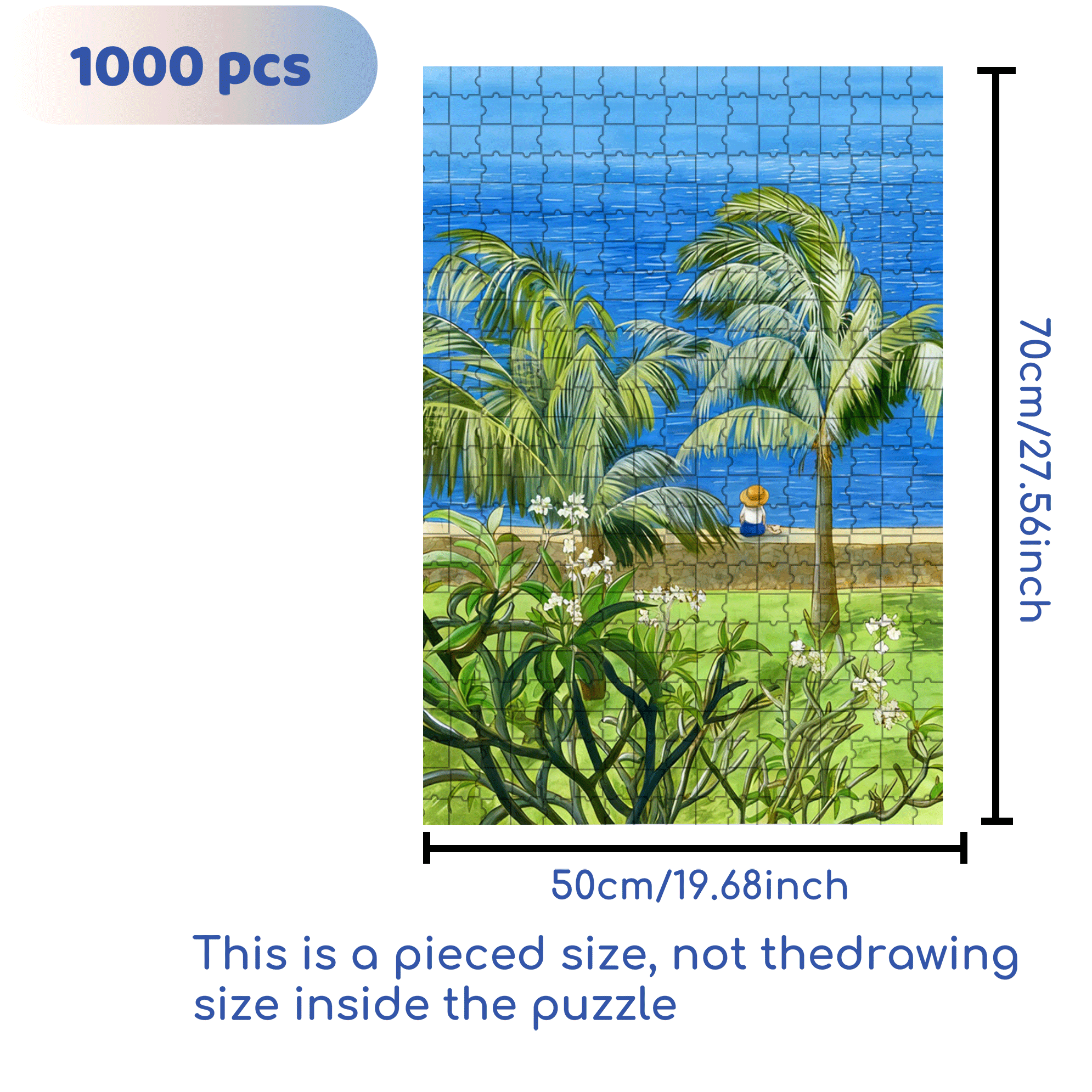 Facing The Sea 500pcs/1000pcs Jigsaw Puzzle, Scratch-Resistant, Interactive Family Game & Brain-Boosting DIY Decor, Perfect for Halloween, Christmas & New Year Gifts, Family Puzzle Game