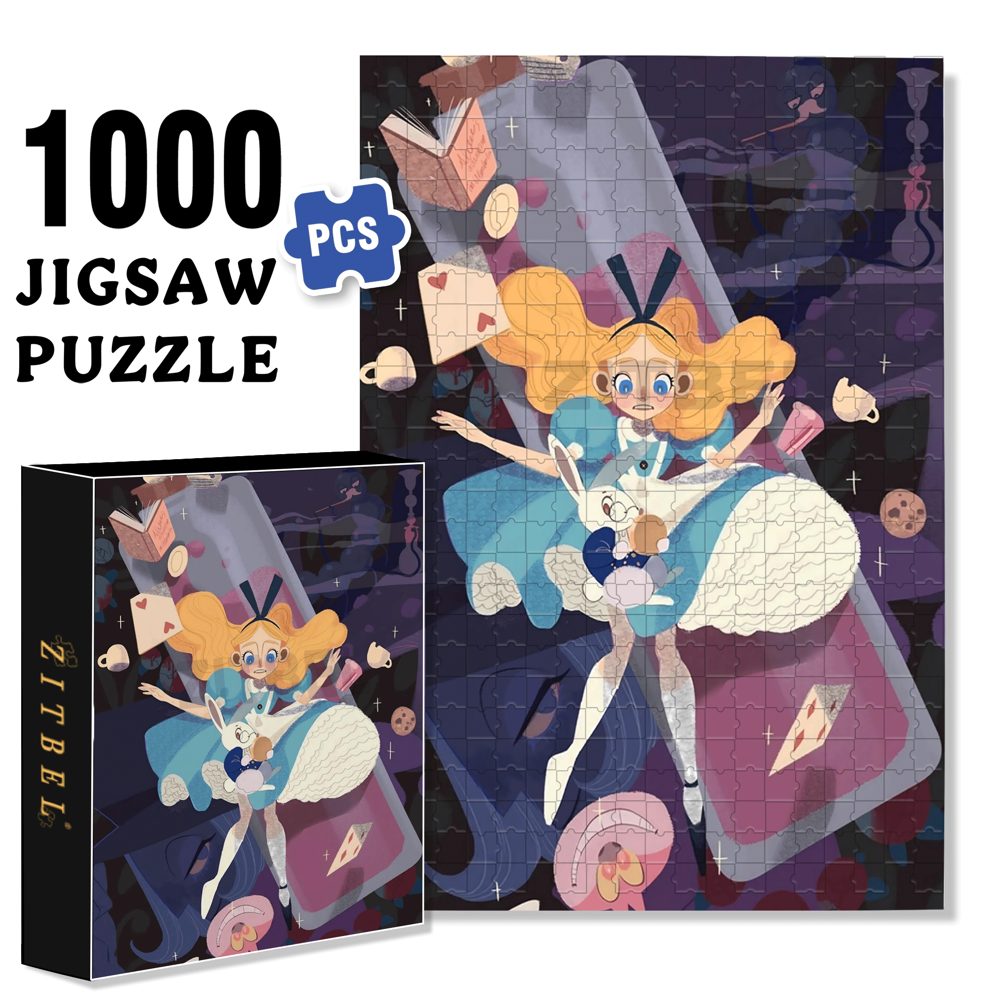 Falling Into A Psychedelic Space 500pcs/1000pcs Jigsaw Puzzle, Scratch-Resistant, Interactive Family Game & Brain-Boosting DIY Decor, Perfect for Halloween, Christmas & New Year Gifts, Family Puzzle Game