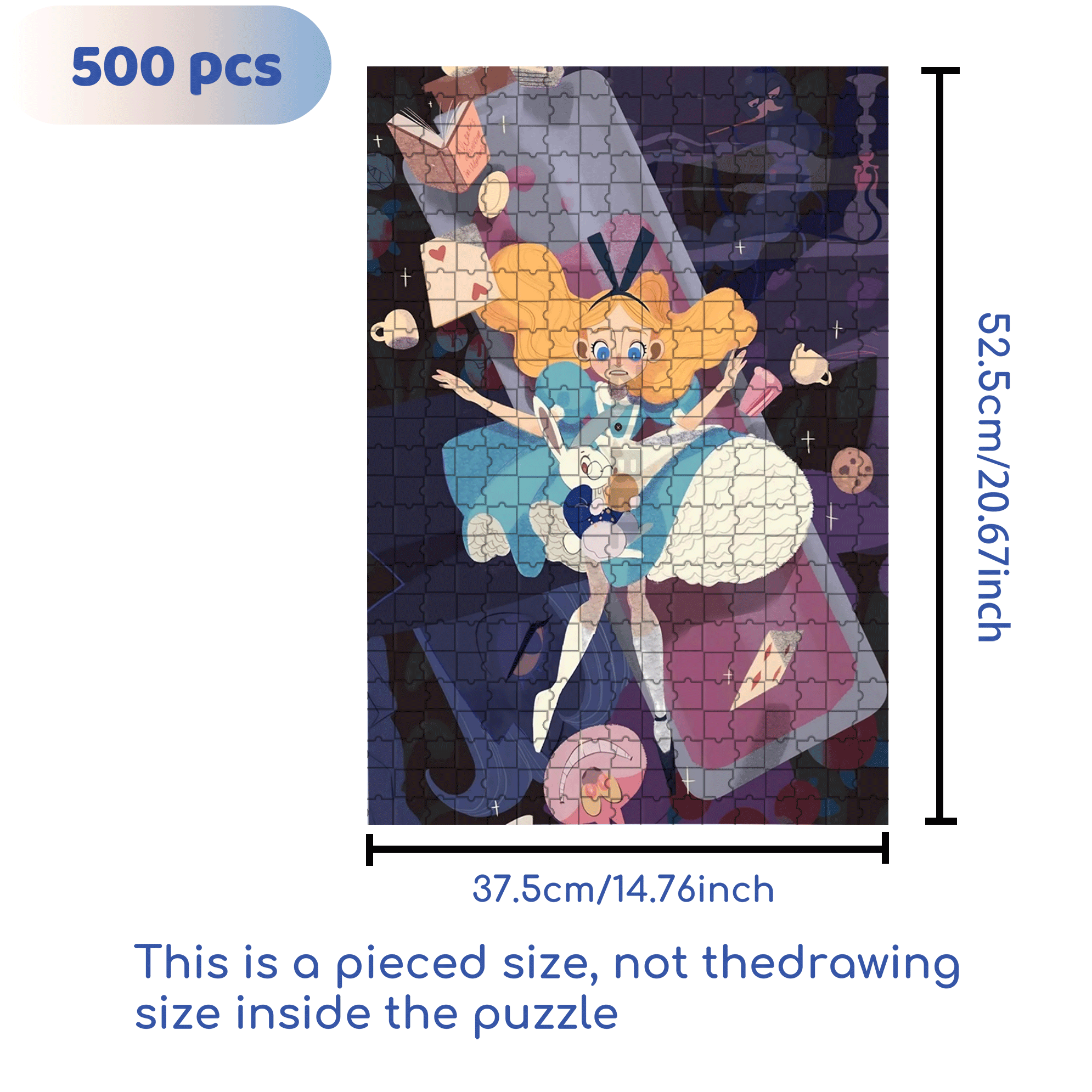 Falling Into A Psychedelic Space 500pcs/1000pcs Jigsaw Puzzle, Scratch-Resistant, Interactive Family Game & Brain-Boosting DIY Decor, Perfect for Halloween, Christmas & New Year Gifts, Family Puzzle Game