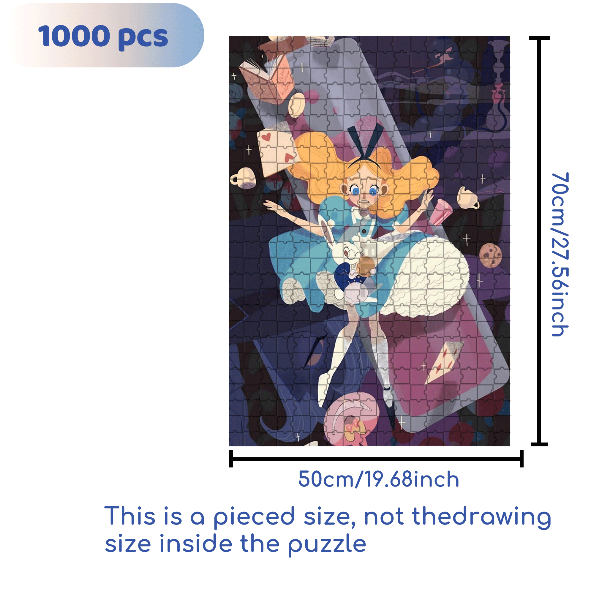 Falling Into A Psychedelic Space 500pcs/1000pcs Jigsaw Puzzle, Scratch-Resistant, Interactive Family Game & Brain-Boosting DIY Decor, Perfect for Halloween, Christmas & New Year Gifts, Family Puzzle Game