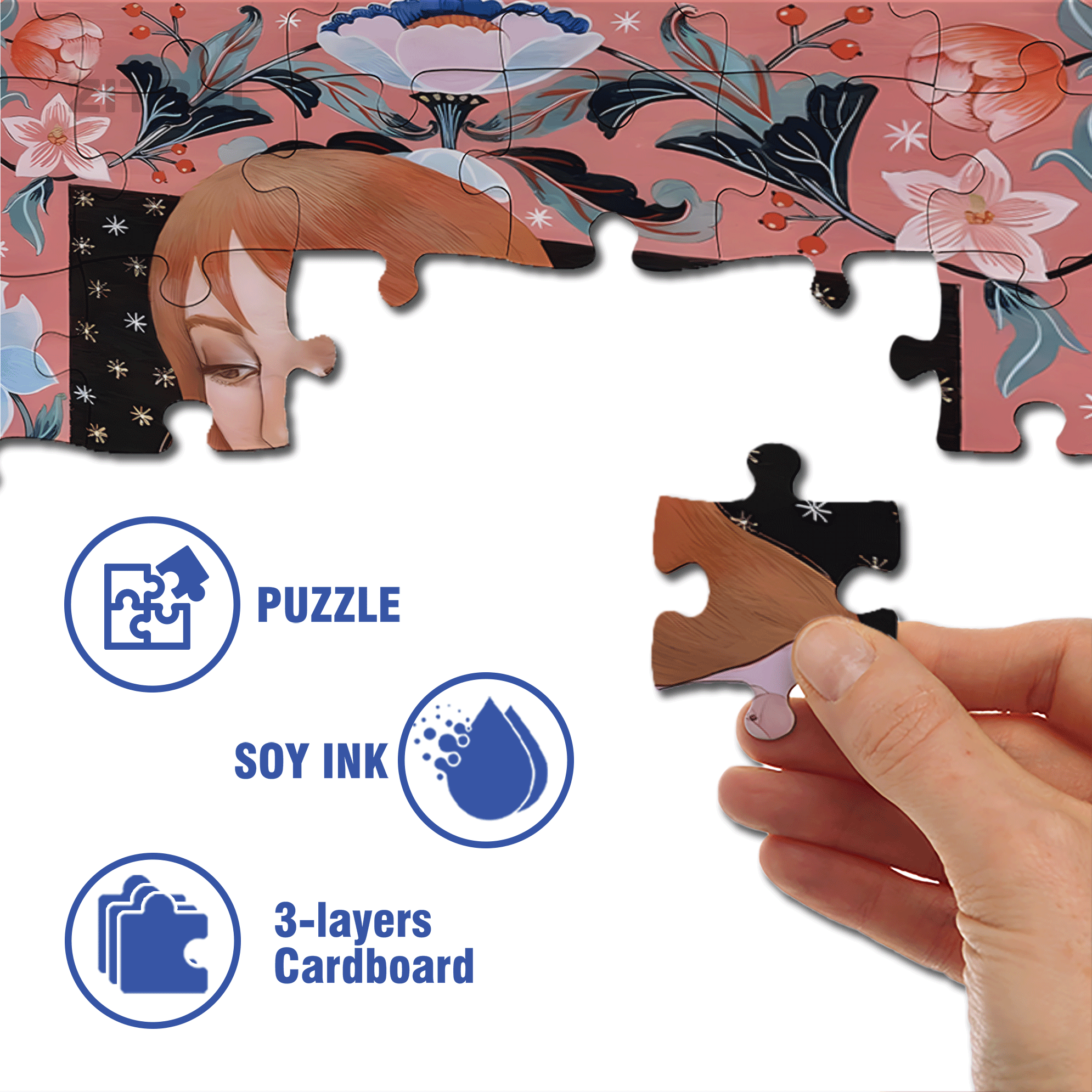 Female Portrait 500pcs/1000pcs Jigsaw Puzzle, Scratch-Resistant, Interactive Family Game & Brain-Boosting DIY Decor, Perfect for Halloween, Christmas & New Year Gifts, Family Puzzle Game