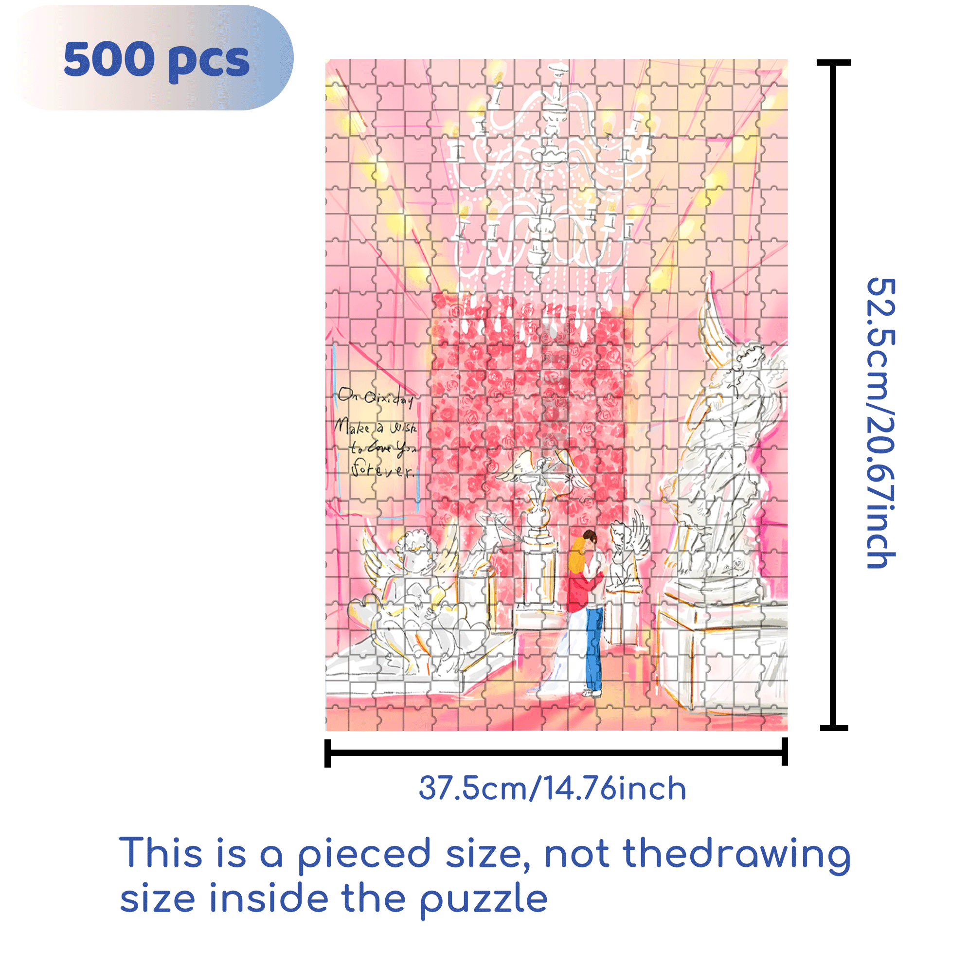 Our Passionate Love 500pcs/1000pcs Jigsaw Puzzle, Scratch-Resistant, Interactive Family Game & Brain-Boosting DIY Decor, Perfect for Halloween, Christmas & New Year Gifts, Family Puzzle Game