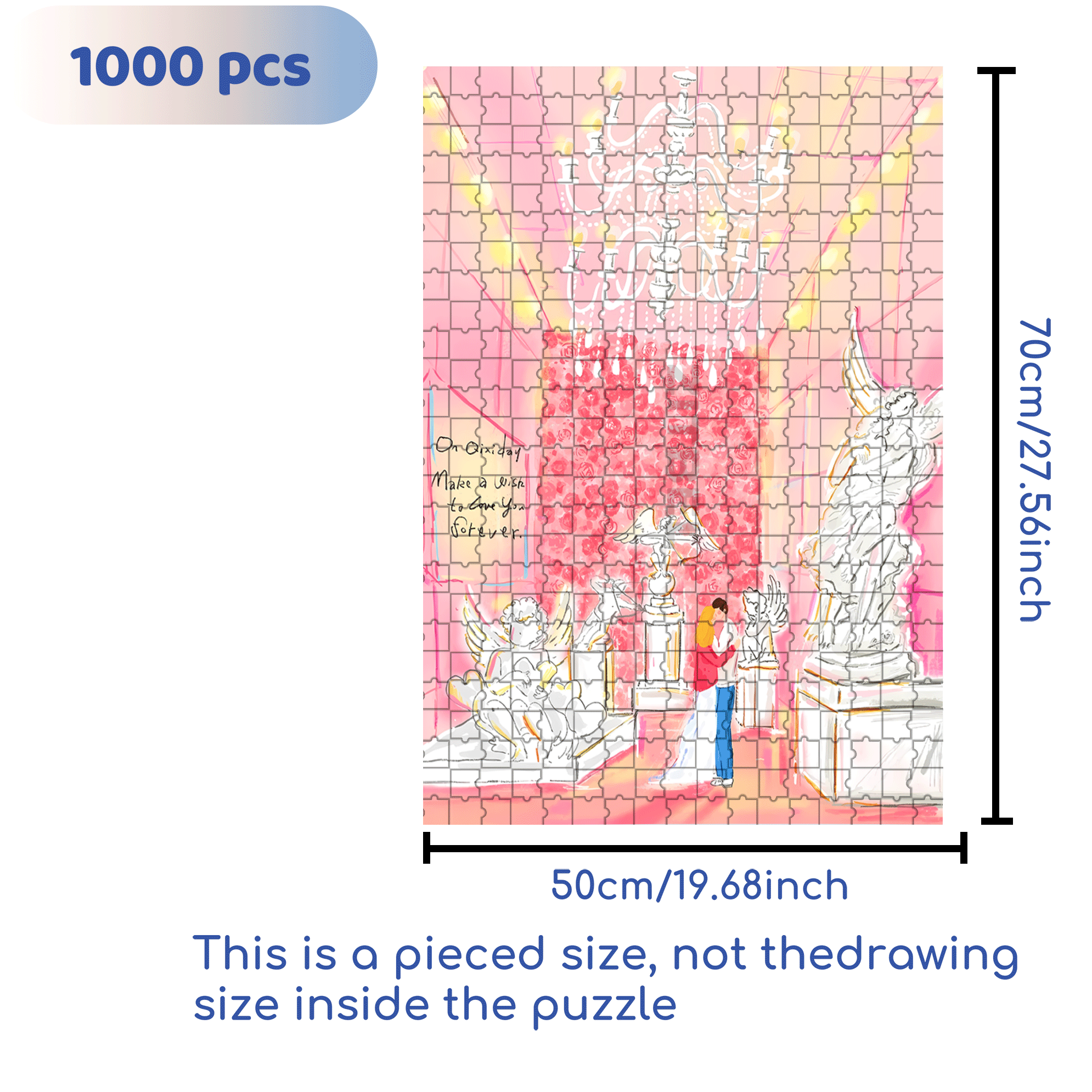 Our Passionate Love 500pcs/1000pcs Jigsaw Puzzle, Scratch-Resistant, Interactive Family Game & Brain-Boosting DIY Decor, Perfect for Halloween, Christmas & New Year Gifts, Family Puzzle Game