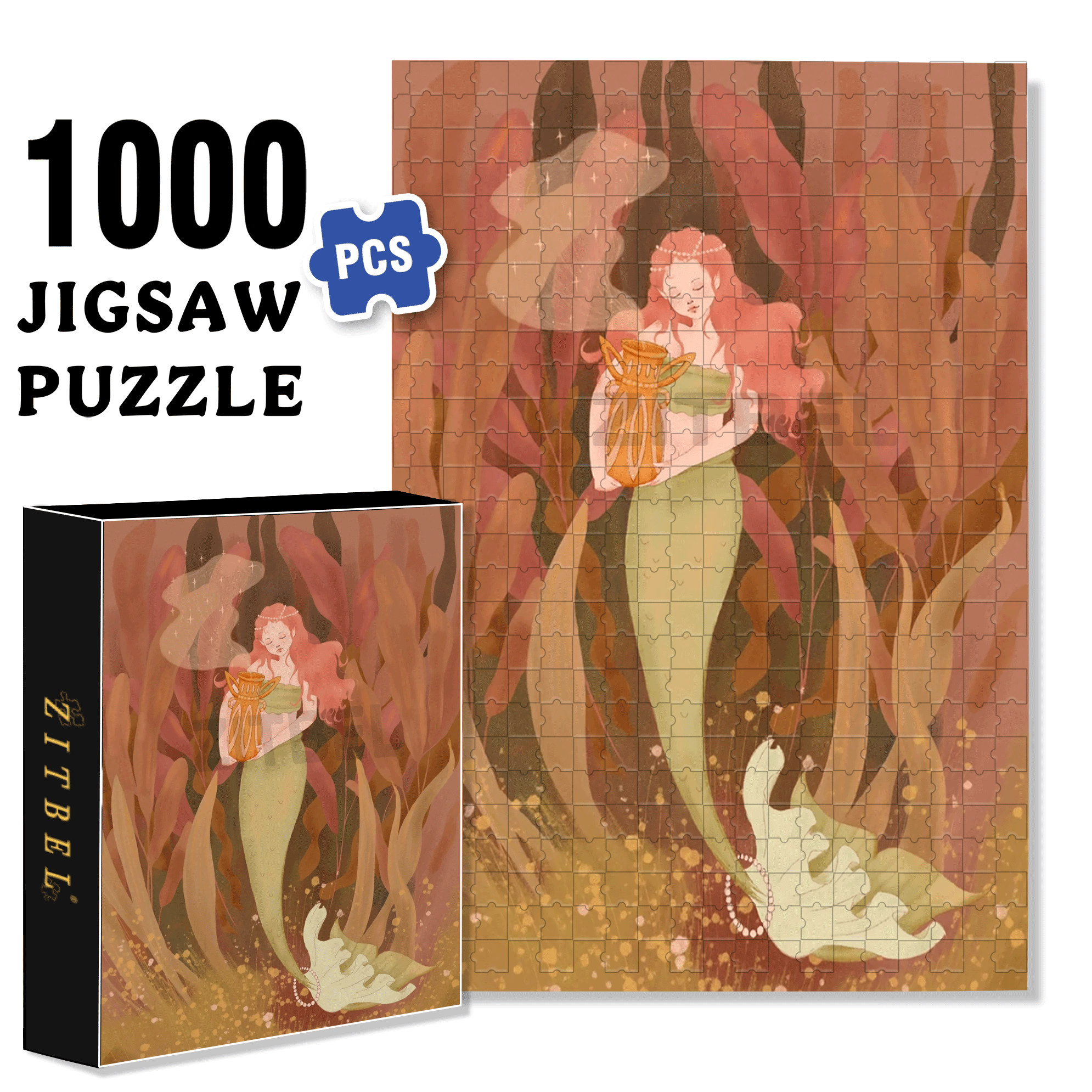 Aquarius 500pcs/1000pcs Jigsaw Puzzle, Scratch-Resistant, Interactive Family Game & Brain-Boosting DIY Decor, Perfect for Halloween, Christmas & New Year Gifts, Family Puzzle Game