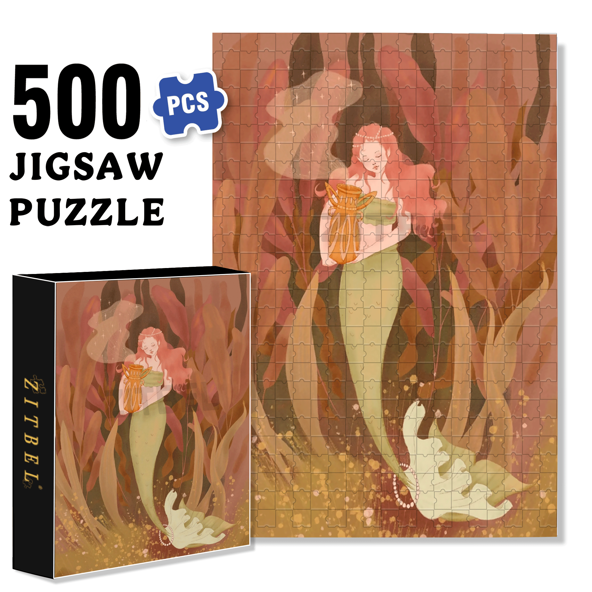 Aquarius 500pcs/1000pcs Jigsaw Puzzle, Scratch-Resistant, Interactive Family Game & Brain-Boosting DIY Decor, Perfect for Halloween, Christmas & New Year Gifts, Family Puzzle Game