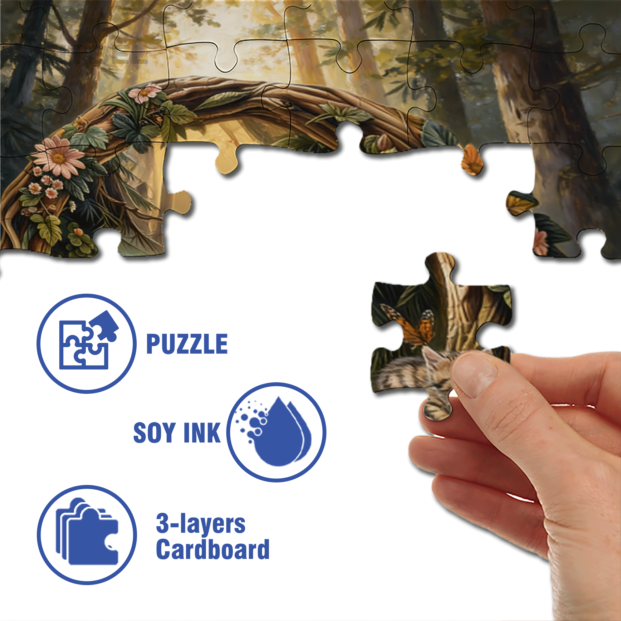 Cat Forest 500pcs/1000pcs Jigsaw Puzzle, Scratch-Resistant, Interactive Family Game & Brain-Boosting DIY Decor, Perfect for Halloween, Christmas & New Year Gifts, Family Puzzle Game
