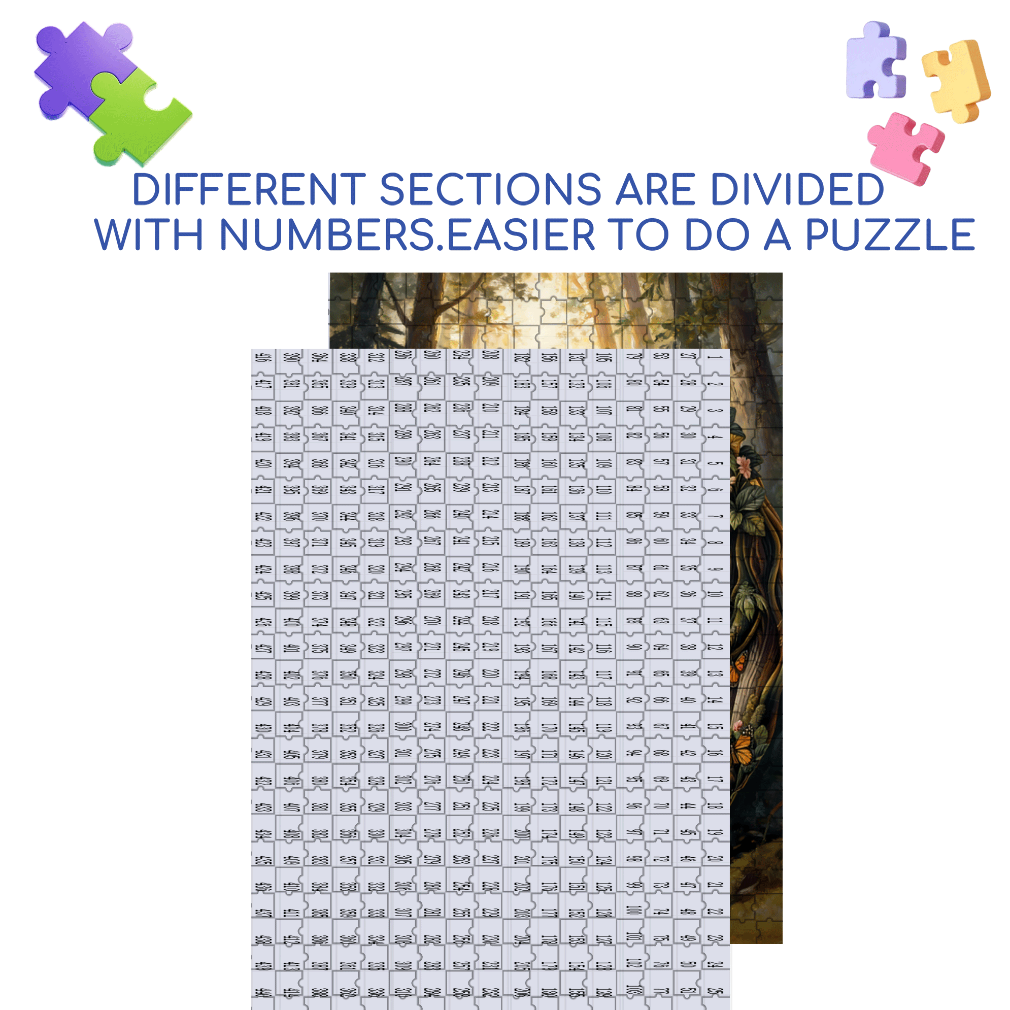 Cat Forest 500pcs/1000pcs Jigsaw Puzzle, Scratch-Resistant, Interactive Family Game & Brain-Boosting DIY Decor, Perfect for Halloween, Christmas & New Year Gifts, Family Puzzle Game