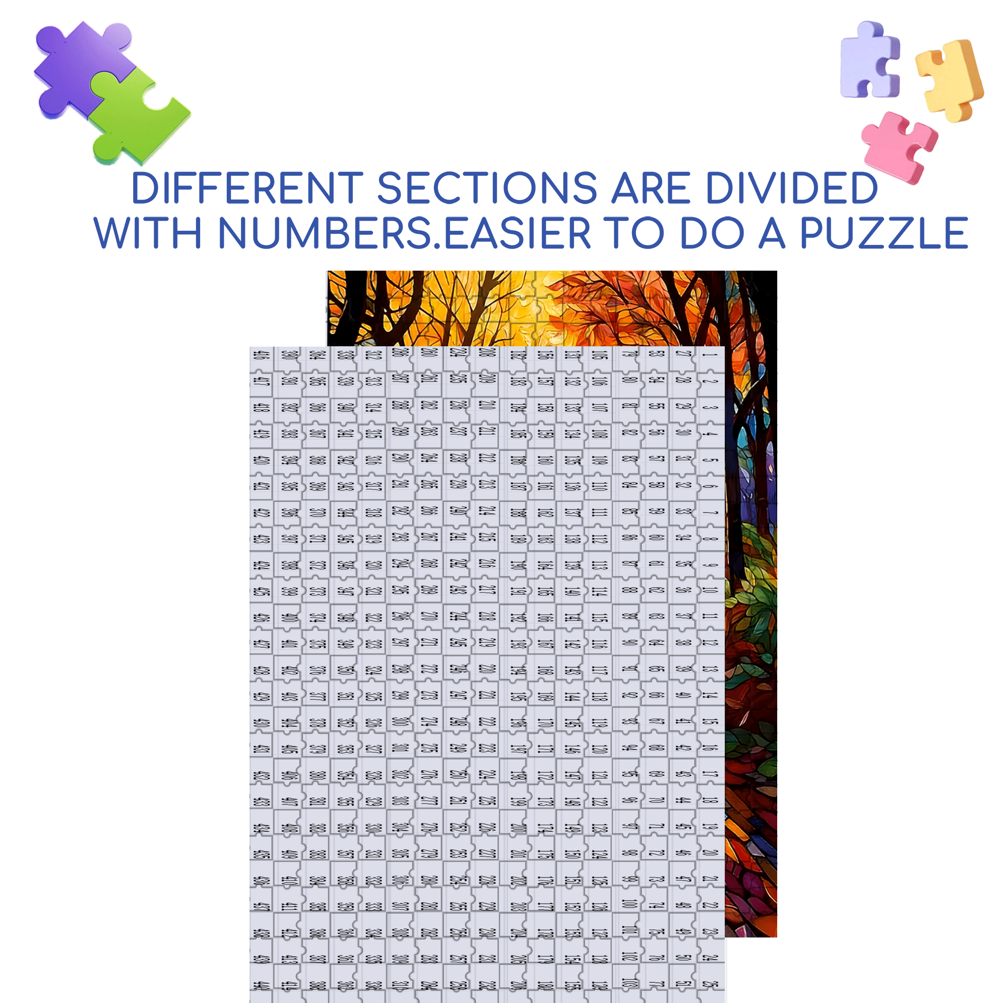 Colorful Woodland 500pcs/1000pcs Jigsaw Puzzle, Scratch-Resistant, Interactive Family Game & Brain-Boosting DIY Decor, Perfect for Halloween, Christmas & New Year Gifts, Family Puzzle Game