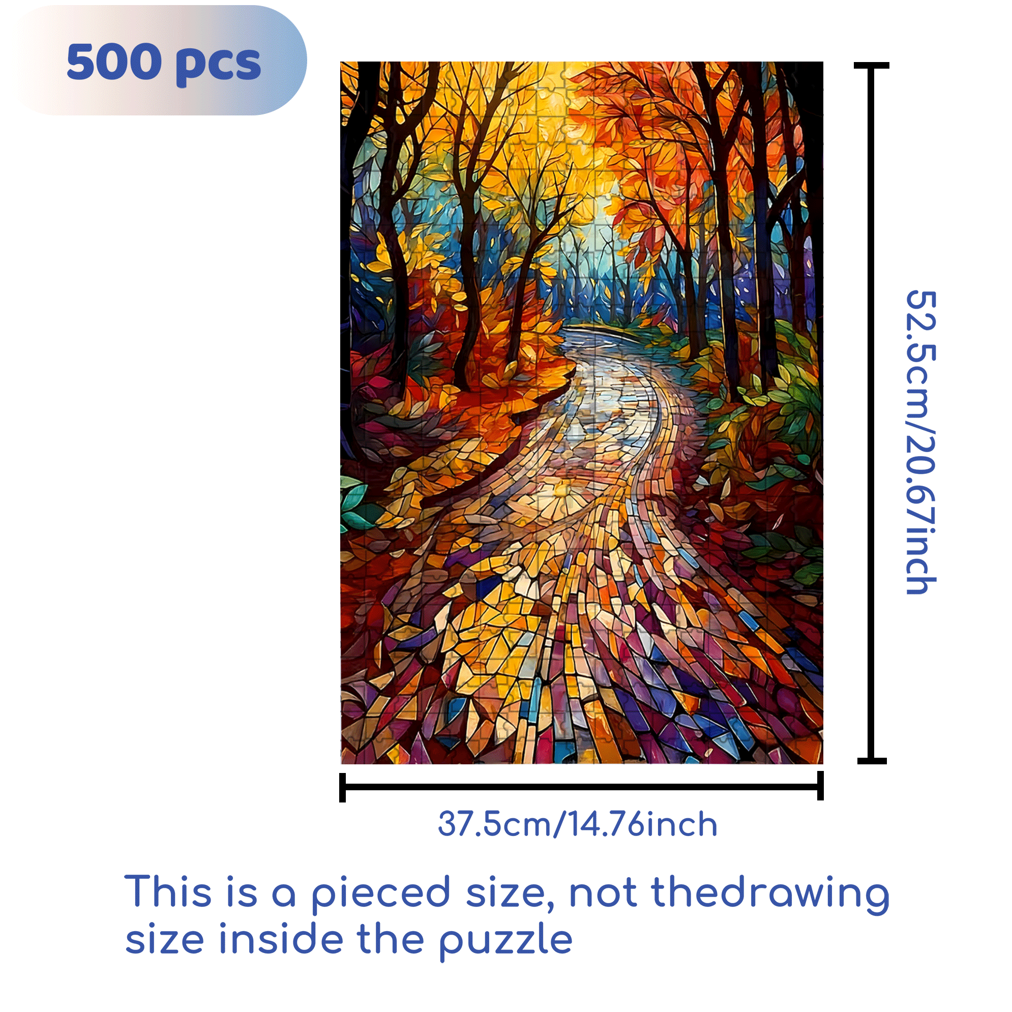 Colorful Woodland 500pcs/1000pcs Jigsaw Puzzle, Scratch-Resistant, Interactive Family Game & Brain-Boosting DIY Decor, Perfect for Halloween, Christmas & New Year Gifts, Family Puzzle Game